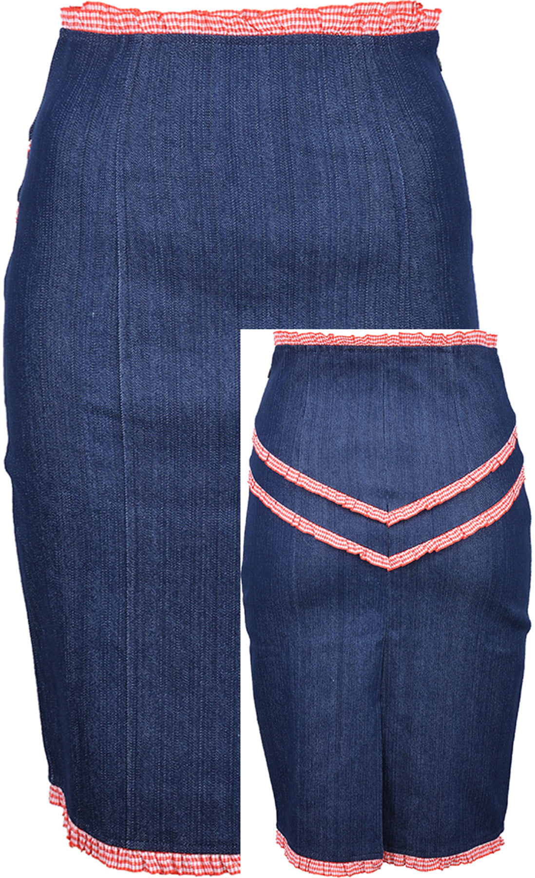Kuestenluder_CECILY_Jeans_Denim_PIN_UP_Ruffle_VICHY_Pencil_Skirt_-_Blau_Rot_killer_kirschePAMqsaGC52dod