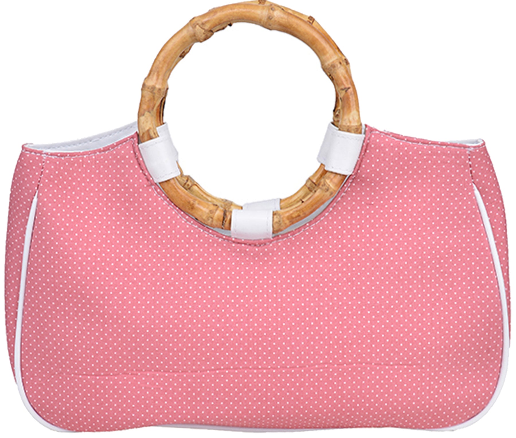 Kuestenluder_CHERIE_Polka_Dots_VINTAGE_50s_BAMBOO_Bag_-_Altrosa_killer_kirsche_17LtYs6QvGlBYe