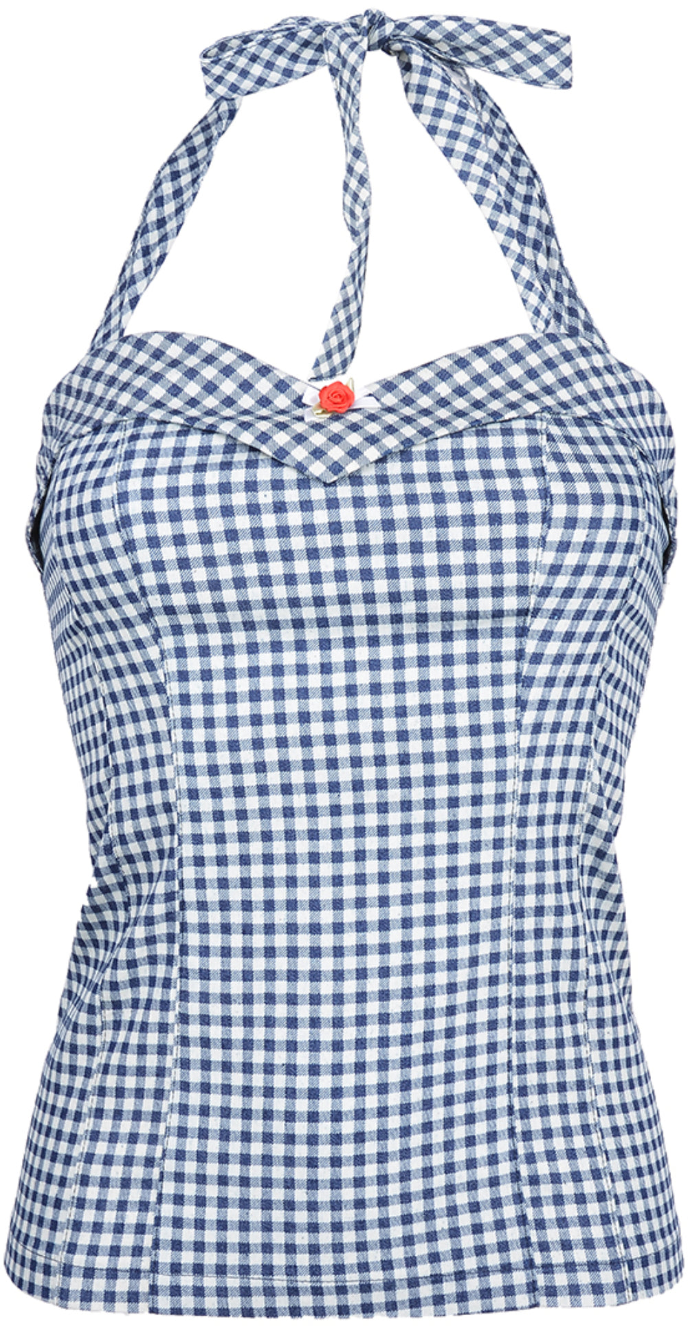 Kuestenluder_CHLOE_Bow_50s_Roses_Pepita_Schleifen_Neckholder_Top_-_BlauM0g5OEYWTpMk2