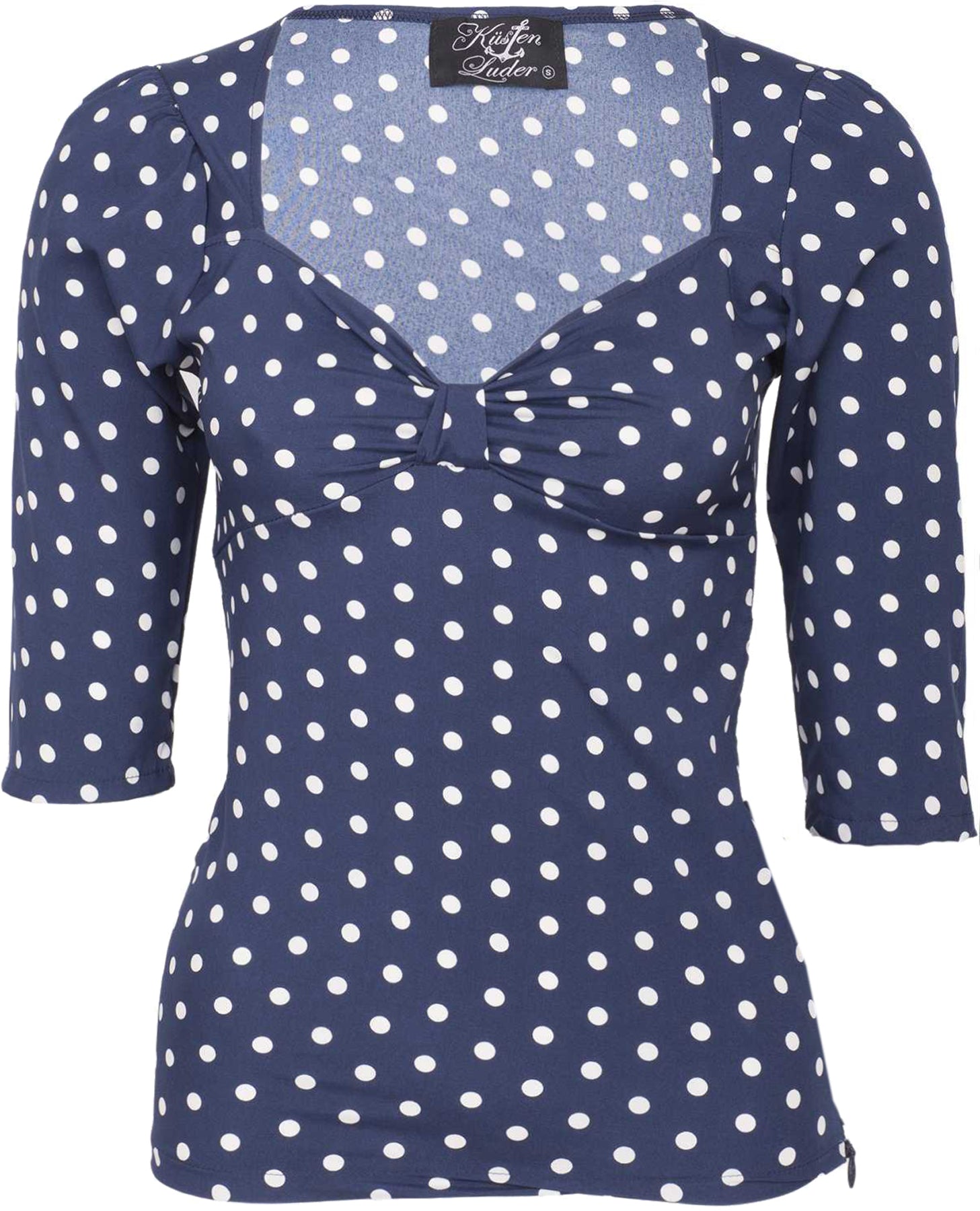 Kuestenluder_DAINA_Vintage_POLKA_DOTS_Pin_Up_3_4_Arm_SHIRT_killer_kirsche