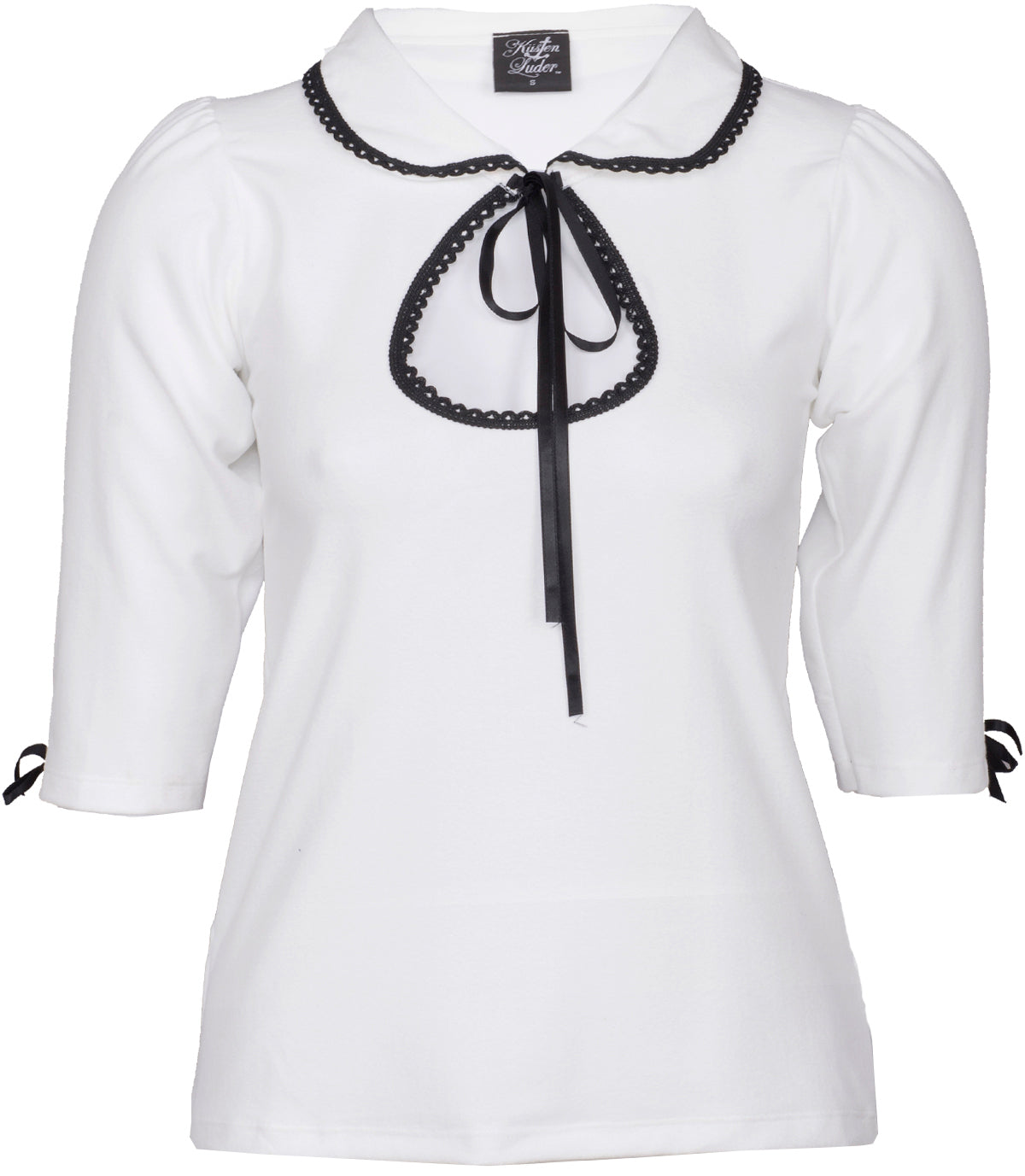 Kuestenluder_DARLA_Vintage_PEEPHOLE_Schluesselloch_Bow_34_Arm_SHIRT_-_Weissja5yVhFGZ0PRl