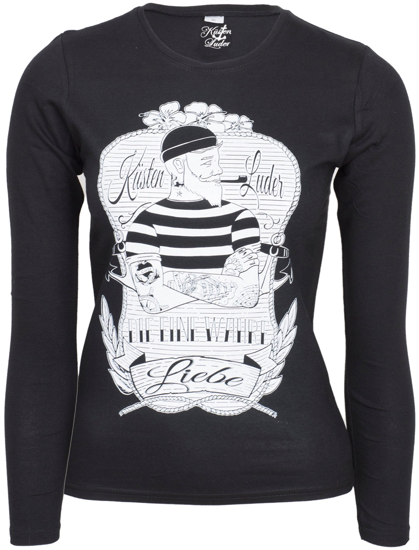 Kuestenluder_DIE_EINE_WAHRE_LIEBE_Sailor_Matrosen_Oldschool_LANGARM_Shirt_killer_kirsche