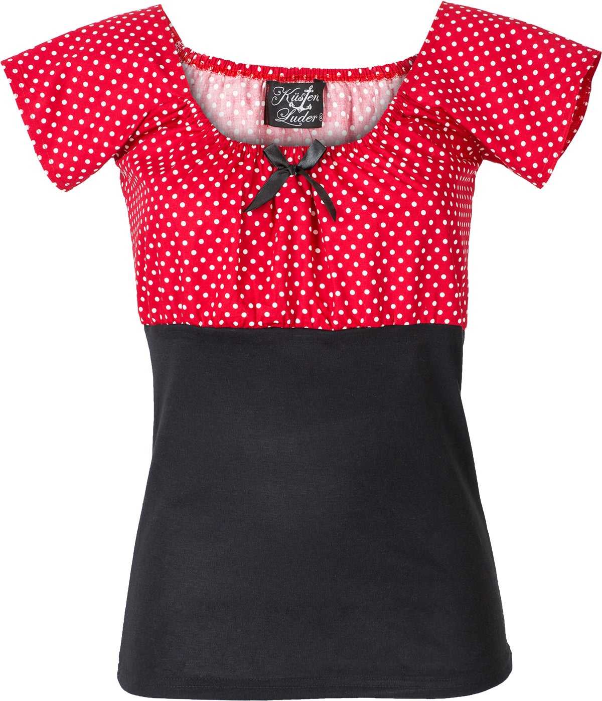 Kuestenluder_DIXIE_50s_POLKA_DOT_Punkte_PIN_UP_Vintage_Bluse_SHIRT