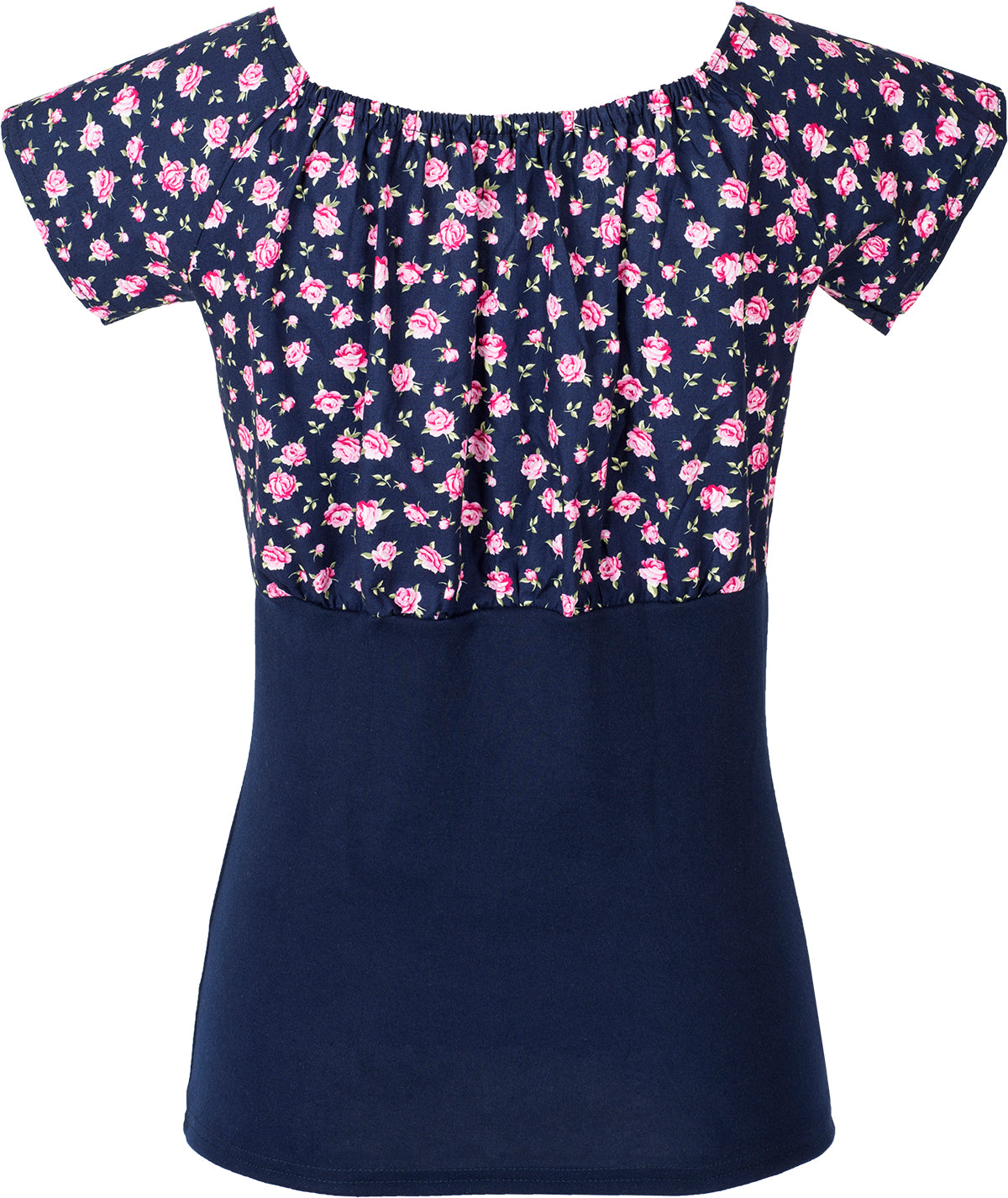 Kuestenluder_DIXIE_50s_Vintage_ROSE_Floral_Bow_Bluse_SHIRT_Dunkelblau-3RcaQ9iobXJN2t