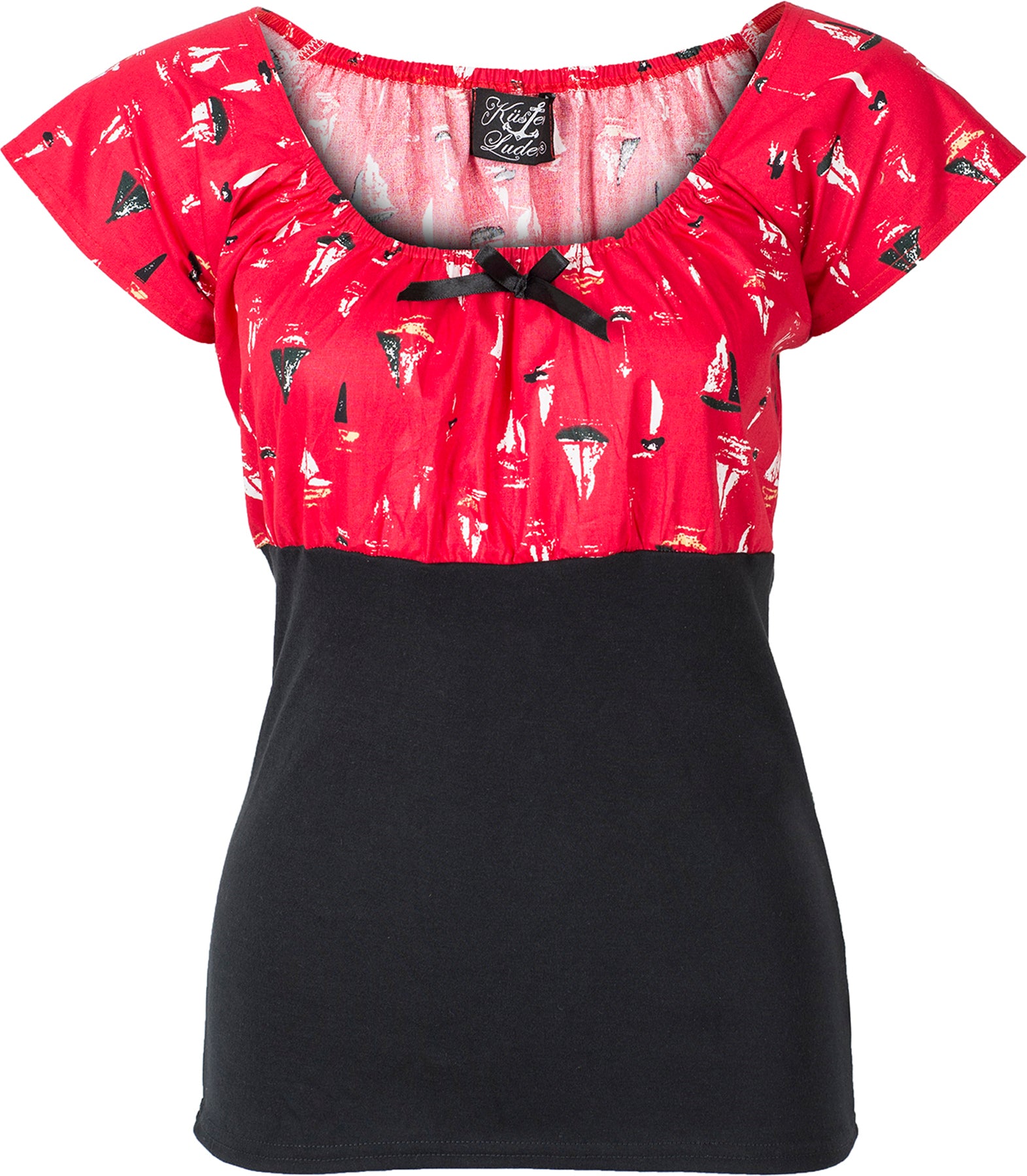 Kuestenluder_DIXIE_Sailor_SCHIFFE_Ship_PIN_UP_Vintage_Bluse_SHIRT_Rot_killer_kirsche