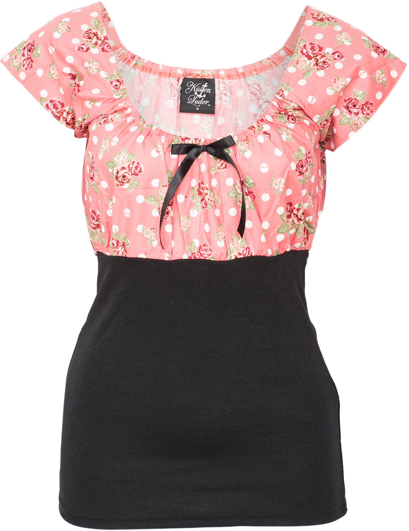 Kuestenluder_DIXIE_Vintage_ROSE_Polka_Dot_FLOWER_Bluse_SHIRT_killer_kirsche