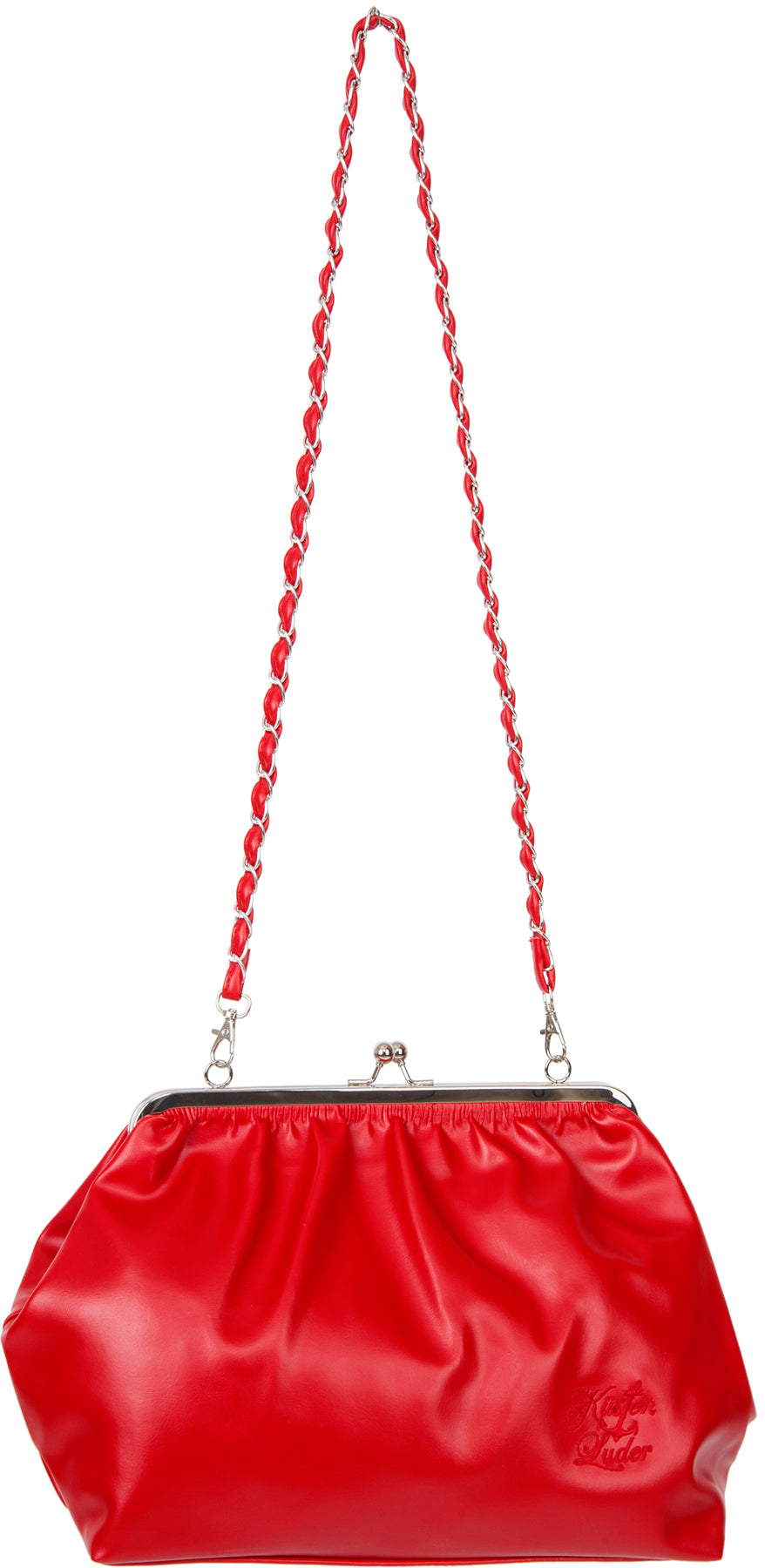 Kuestenluder_DORENA_50s_Kisslock_LOGO_Chain_Vintage_Handtasche_killer_kirsche