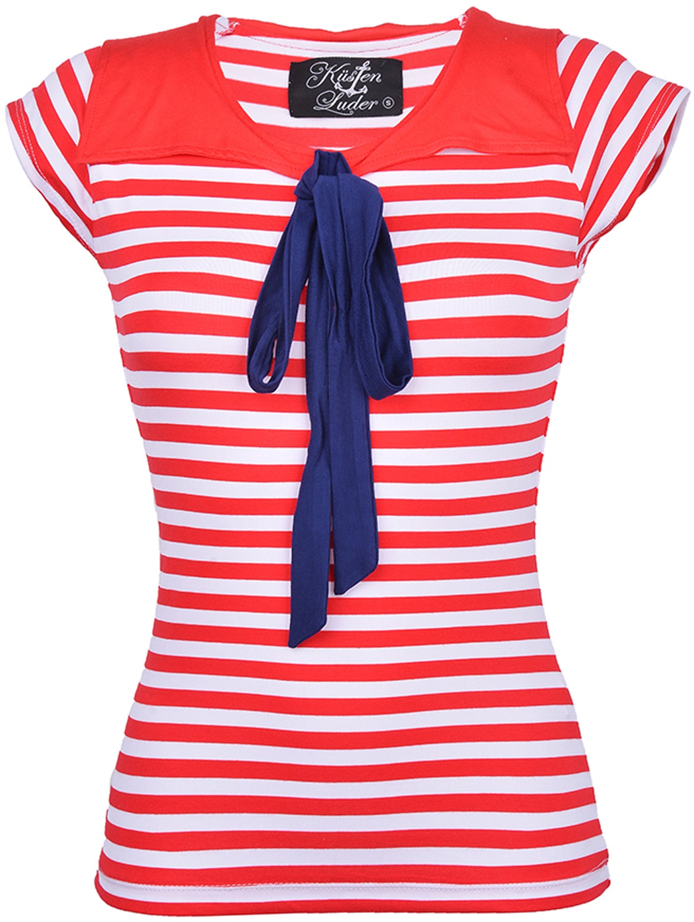Kuestenluder_DORIS_Striped_SAILOR_Matrosen_Collar_SHIRT_-_Rot_killer_kirsche