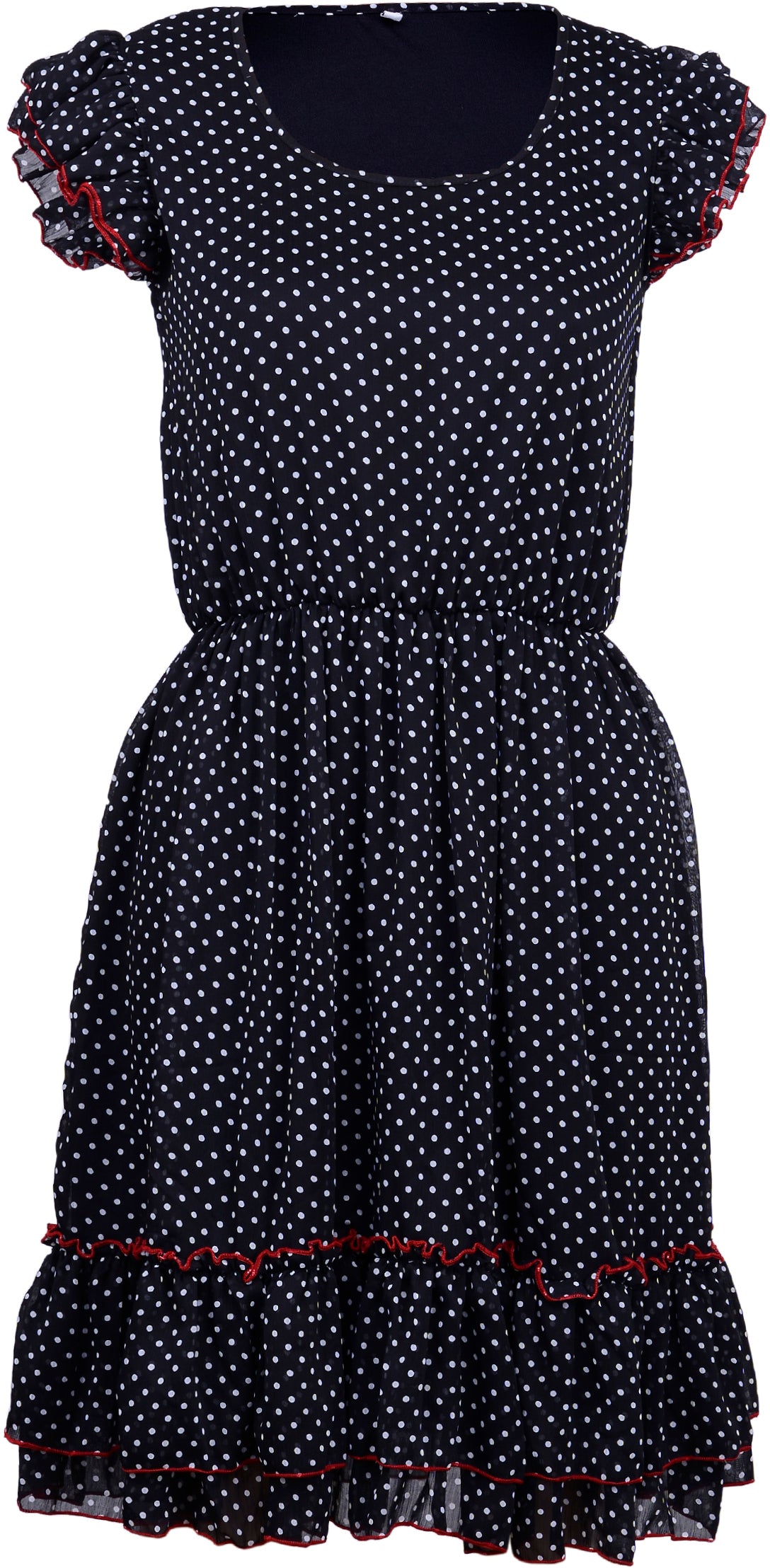 Kuestenluder_DOTTY_Pin_Up_CHIFFON_Vintage_Polka_Dots_KLEID_schwarz