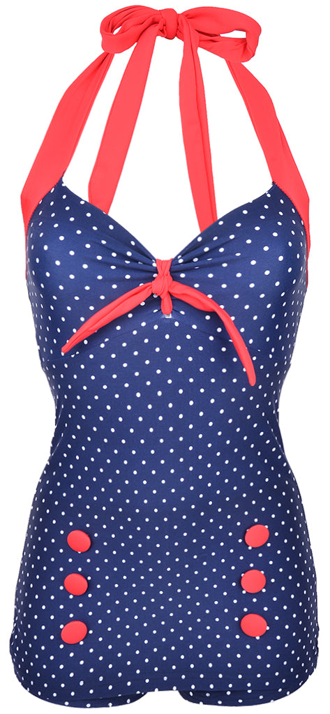 Kuestenluder_DoeRTE_50s_Sailor_Polka_Dots_Pin_Up_BADEANZUG_-_Blau