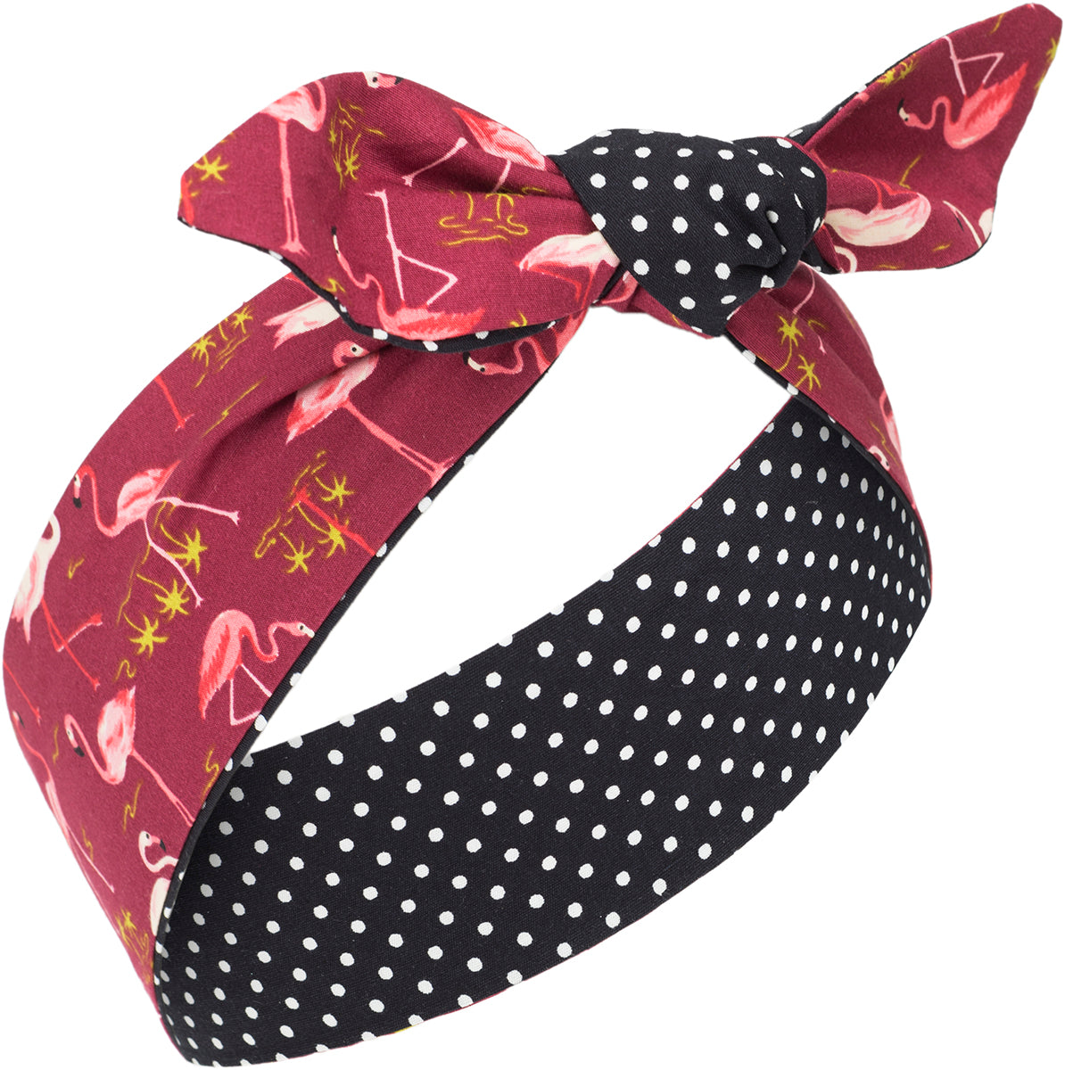 Kuestenluder_ELEJA_Tropical_FLAMINGO_Small_Polka_Dot_HAARBAND_Hair_Band-6L3rRS8b81YkbI