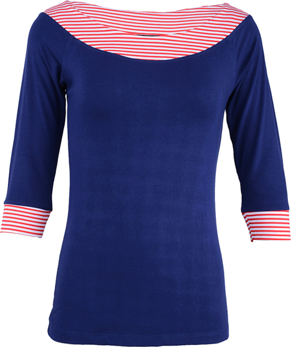 Kuestenluder_ELENA_50s_Sailor_Streifen_Shirt_3_Arm_-_Blau