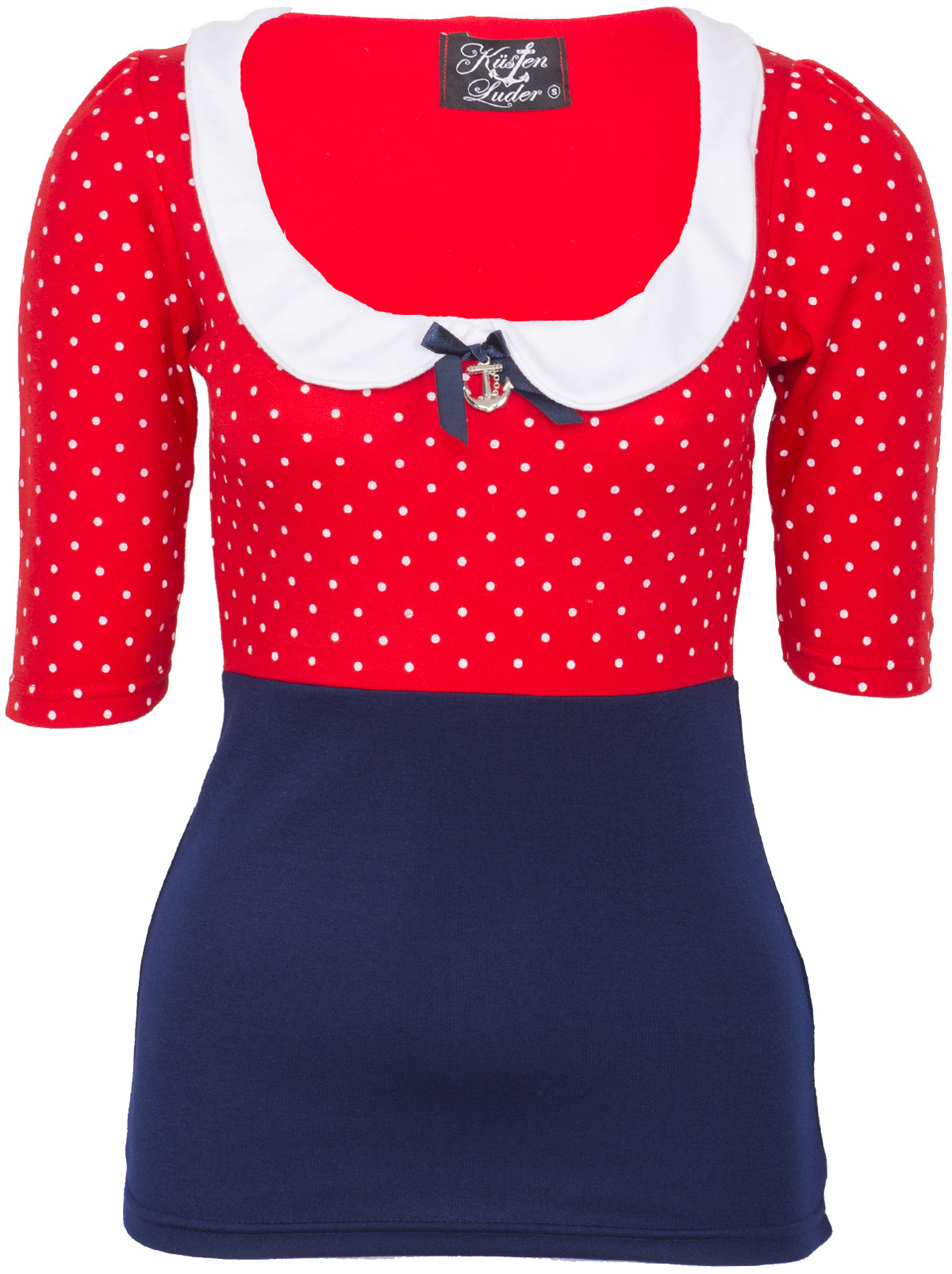 Kuestenluder_ELMIRA_50s_Sailor_Polka_Dots_Punkte_Bow_Bubikragen_SHIRTmUSjf4zazUJpv