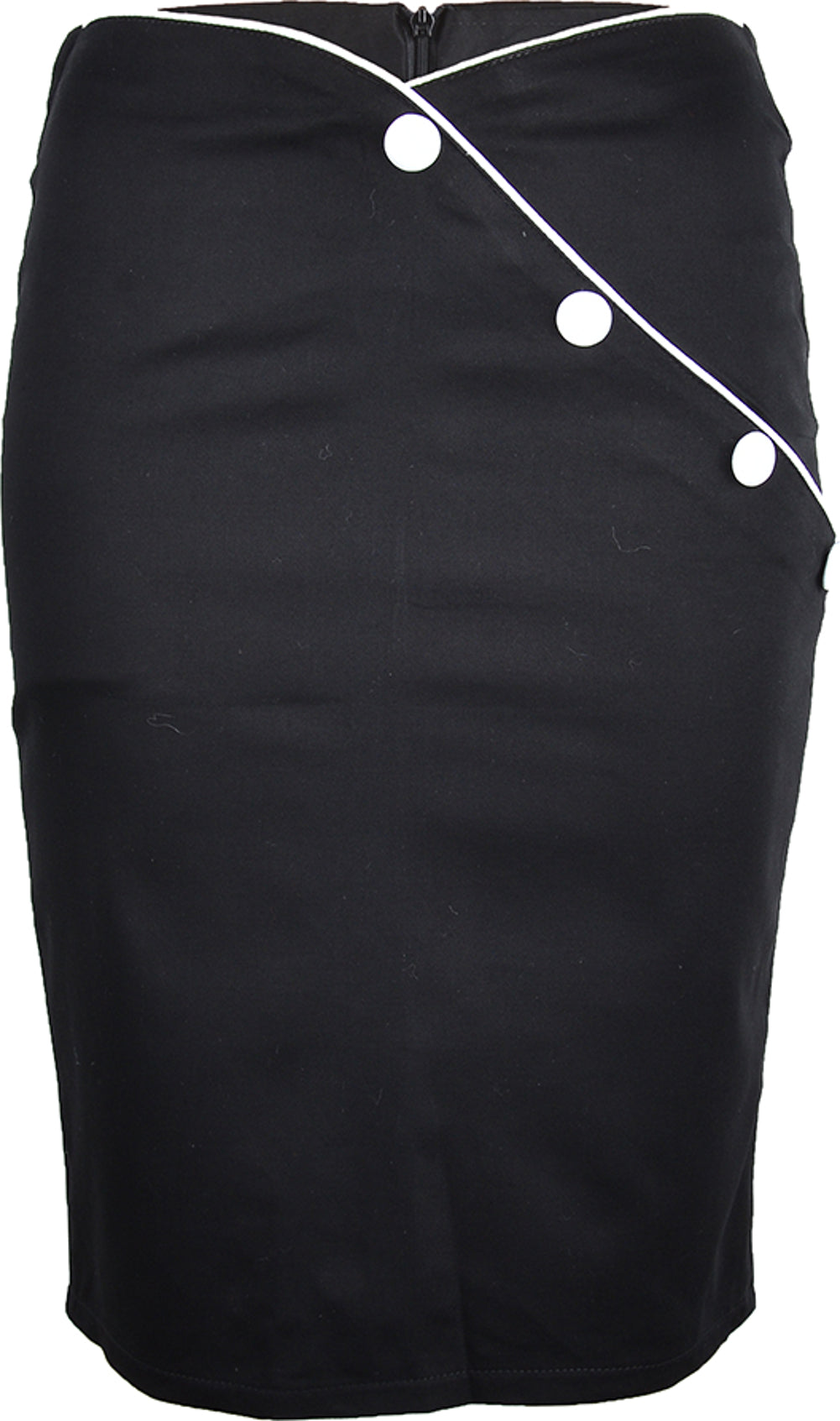 Kuestenluder_ELVINA_Buttoned_PENCIL_SKIRT_-_Schwarz_Weiss