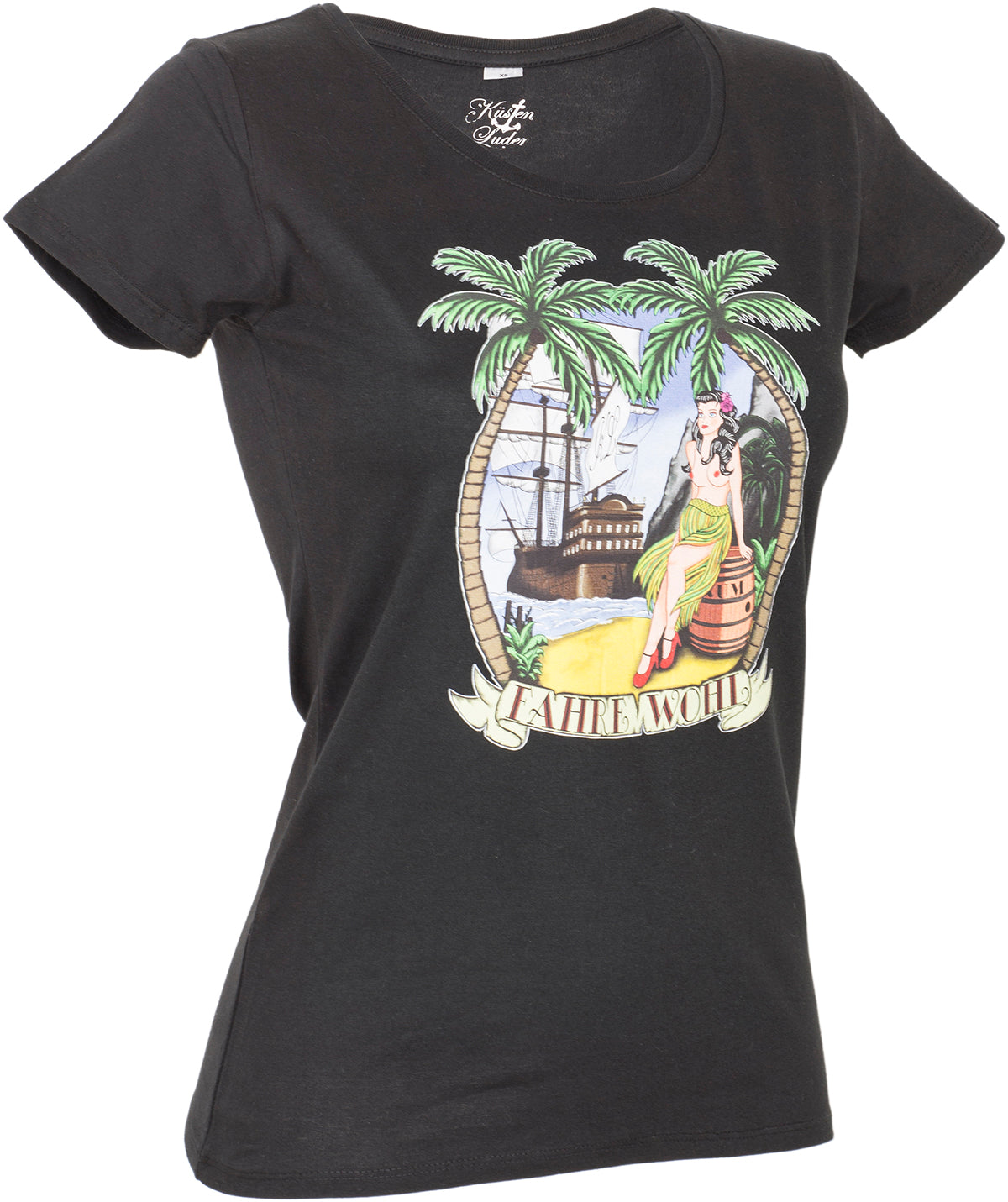 Kuestenluder_FAHRE_WOHL_Hawaiian_Pin_Up_Gril_SCHIFF_Ship_Sailor_SHIRT_-_Schwarz-3UYPBQ2OsfuiEu