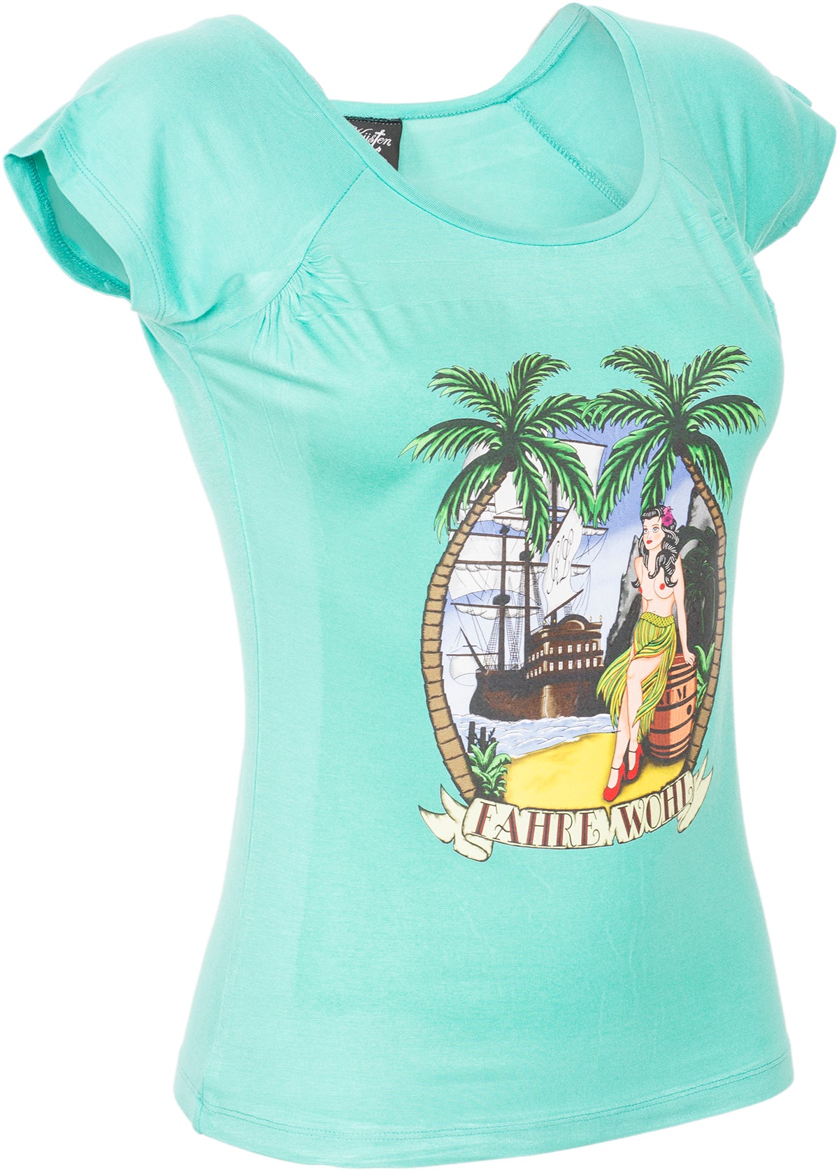 Kuestenluder_FAHRE_WOHL_Sailor_SCHIFF_Ship_Hawaiian_Pin_Up_Raglan_SHIRT-2