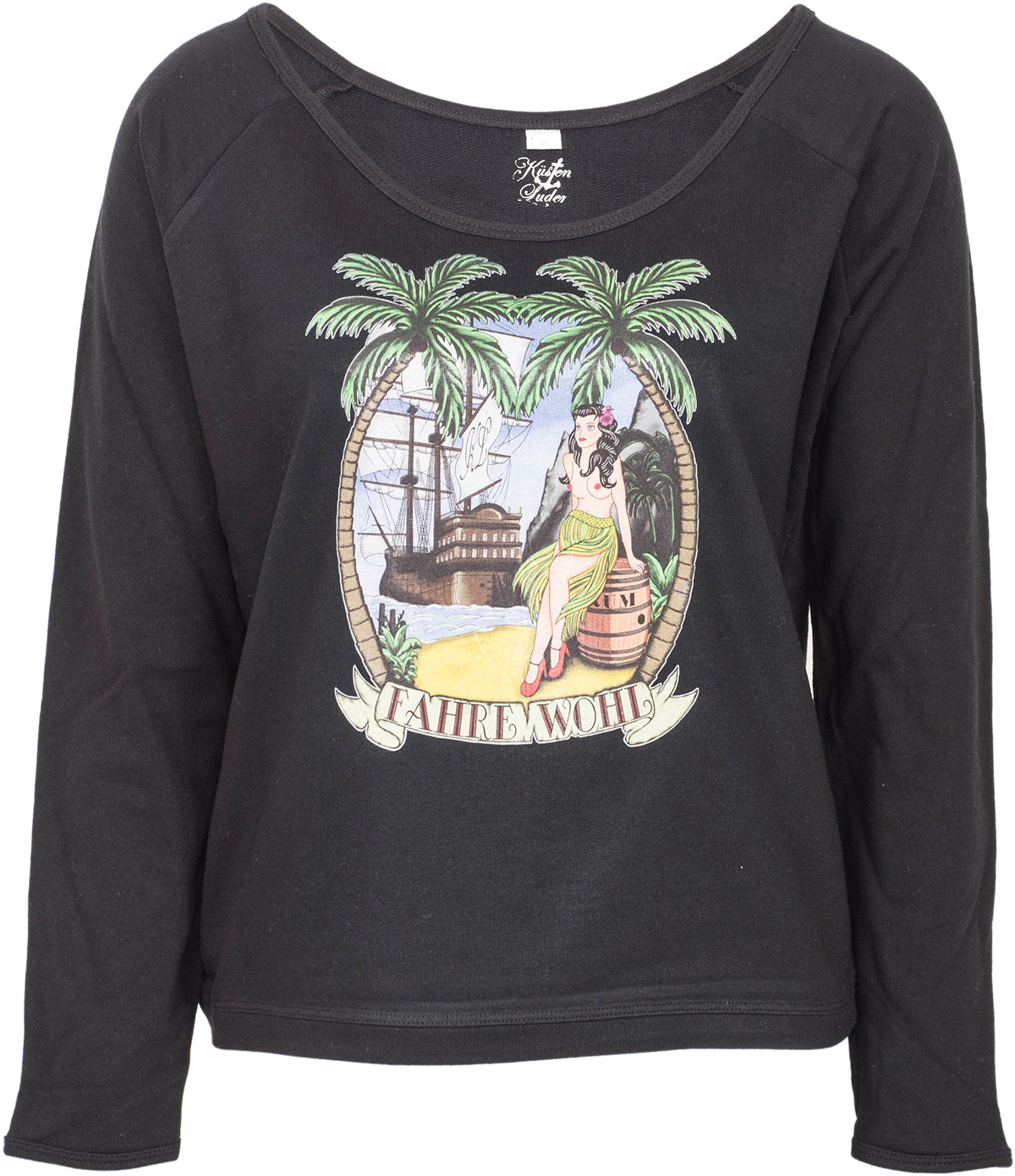 Kuestenluder_FAHRE_WOHL_Sailor_TIKI_Pin_Up_SCHIFF_Raglan_PULLOVER-1