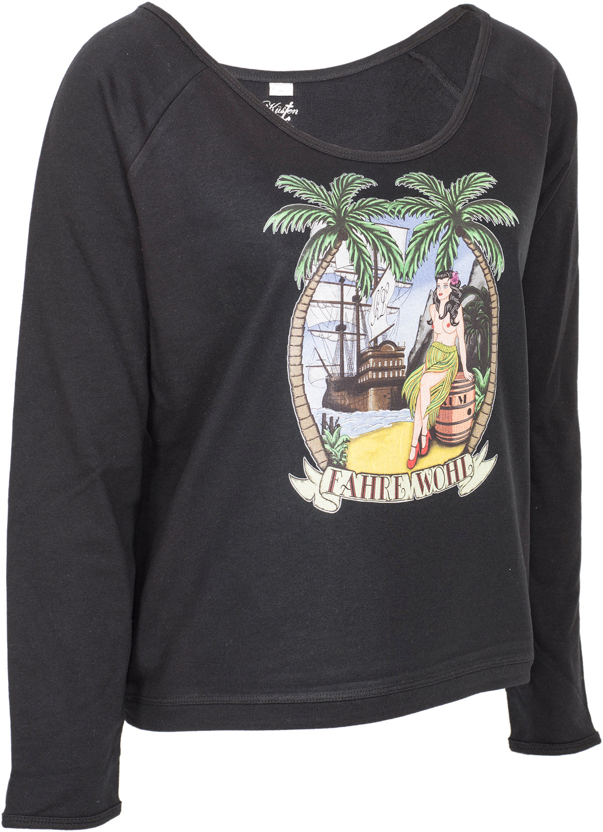 Kuestenluder_FAHRE_WOHL_Sailor_TIKI_Pin_Up_SCHIFF_Raglan_PULLOVER-2