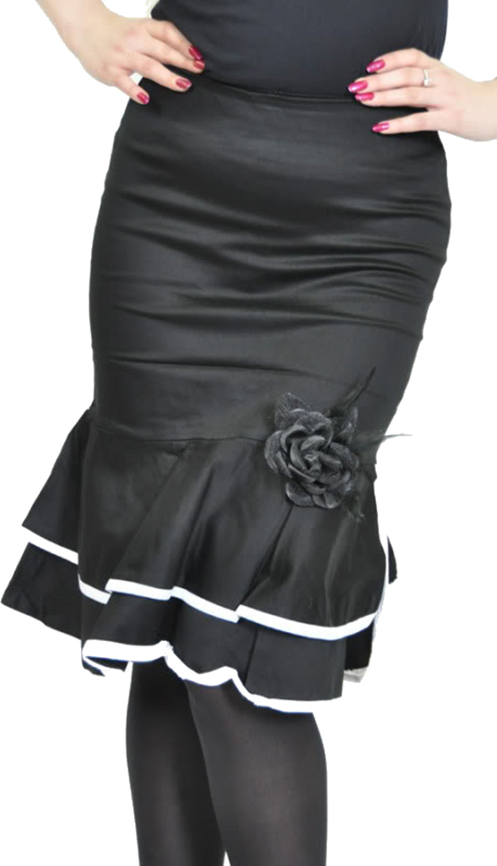 Kuestenluder_FLAMENCO_Salsa_Pencil_Skirt_ROCK_-_SchwarzWeiss