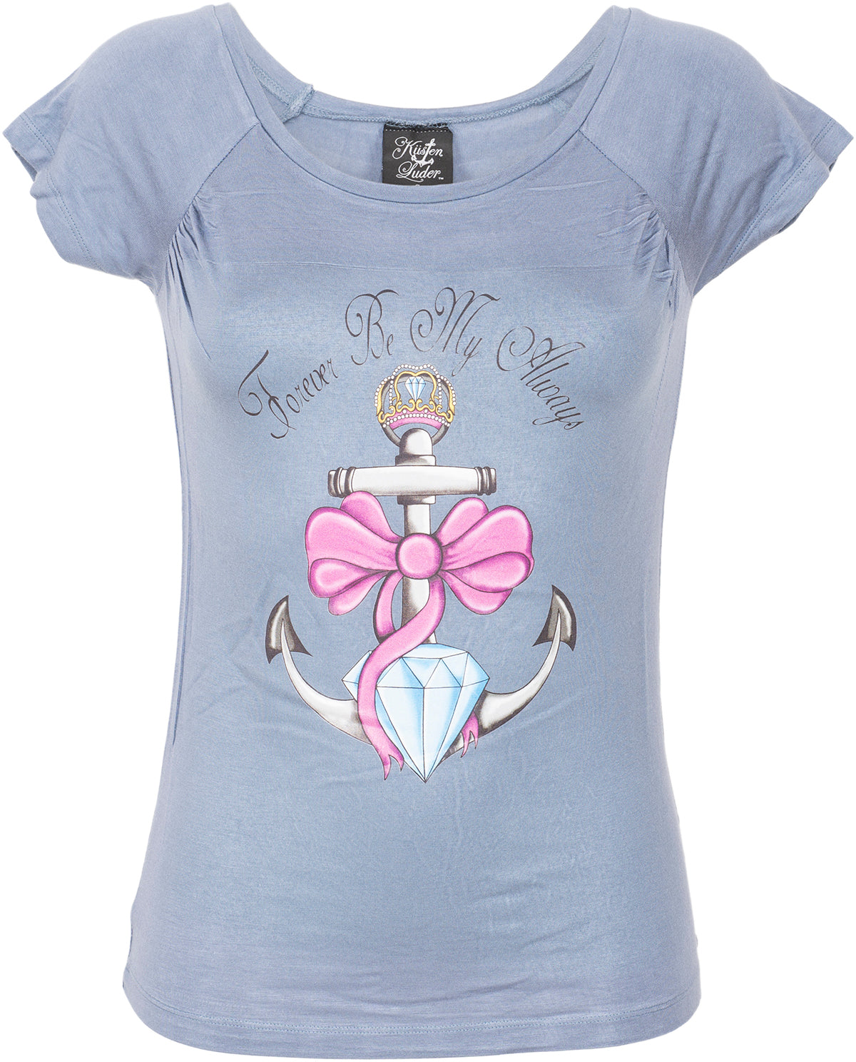Kuestenluder_FOREVER_BE_MY_ALWAYS_Anchor_Schleife_Diamant_Raglan_SHIRT-1