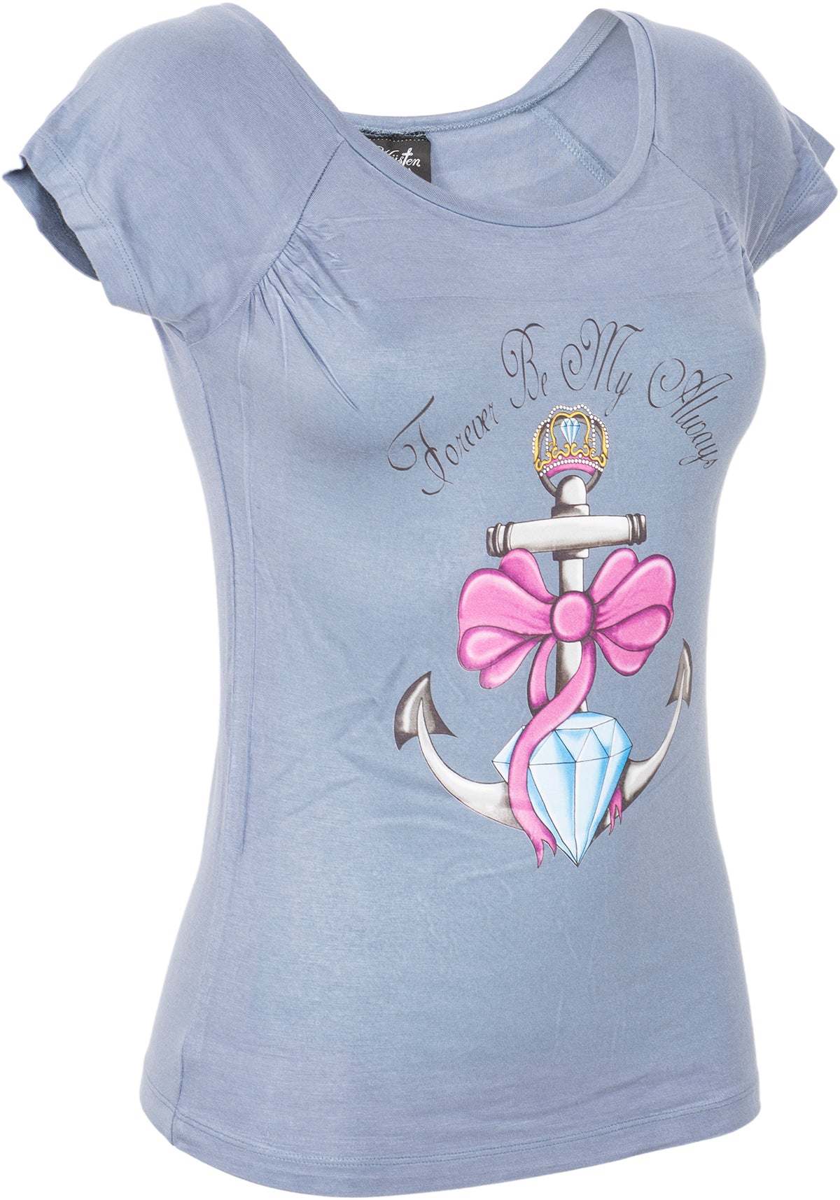 Kuestenluder_FOREVER_BE_MY_ALWAYS_Anchor_Schleife_Diamant_Raglan_SHIRT-2