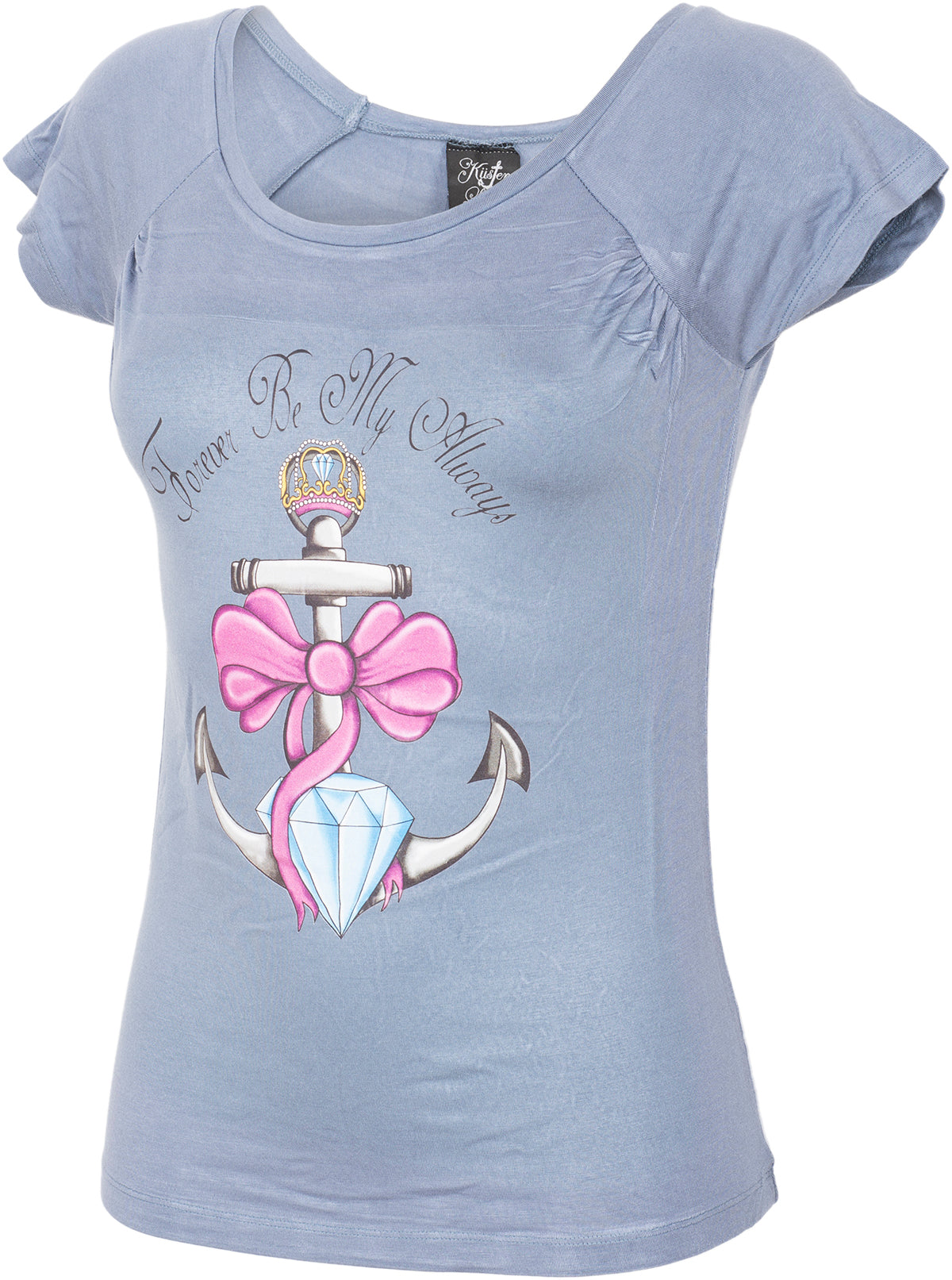 Kuestenluder_FOREVER_BE_MY_ALWAYS_Anchor_Schleife_Diamant_Raglan_SHIRT-3