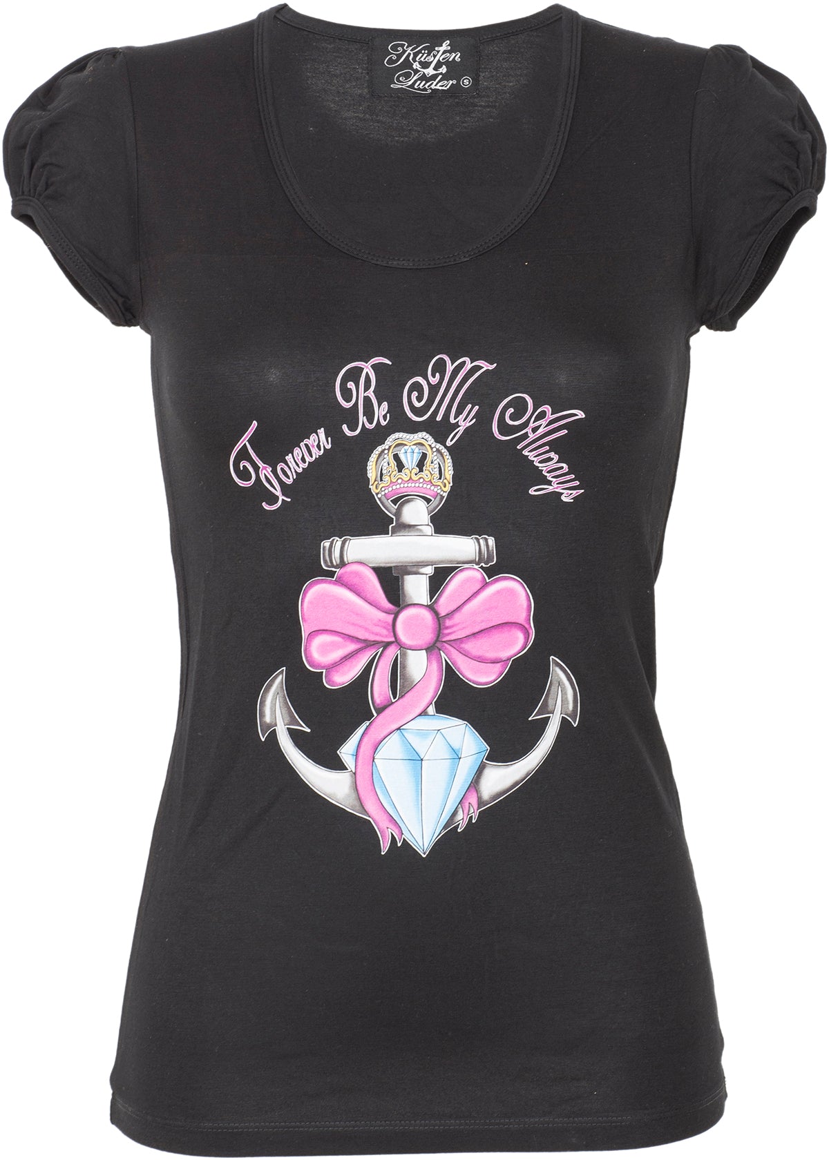 Kuestenluder_FOREVER_BE_MY_ALWAYS_Anchor_Schleife_Diamant_SHIRT_-_Schwarz-19fOn3cdkoYL8b