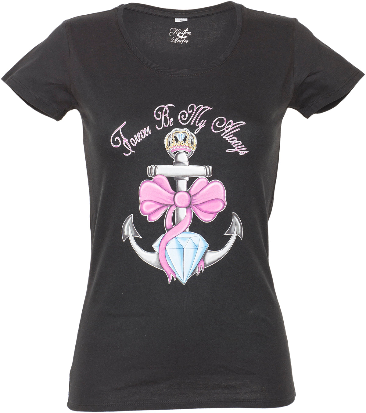 Kuestenluder_FOREVER_BE_MY_ALWAYS_Anker_Diamant_Schleife_Krone_SHIRT_-_Schwarz-1fCRBLOdztcekg