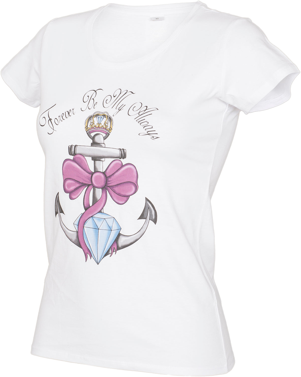 Kuestenluder_FOREVER_BE_MY_ALWAYS_Anker_Diamant_Schleife_Krone_SHIRT_-_Weiss-3iRrgpDsD8sEs5