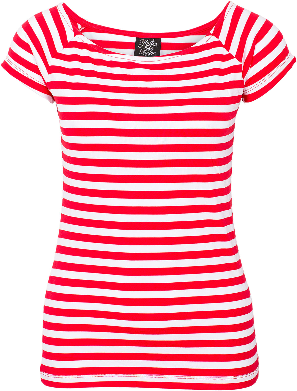 Kuestenluder_FRONA_Vintage_STRIPED_Streifen_KURZARM_Shirt_Oberteil_-_Rot-1