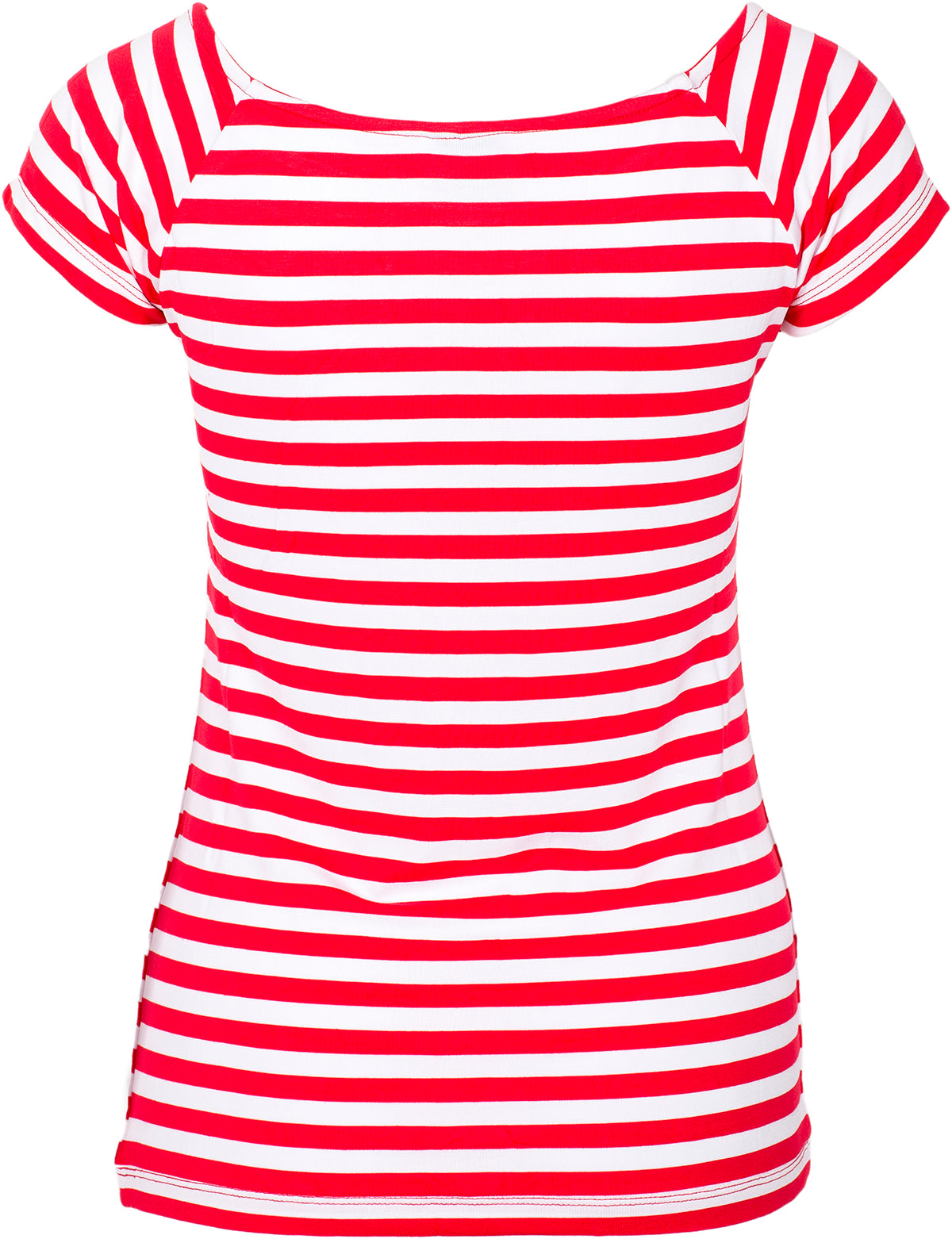 Kuestenluder_FRONA_Vintage_STRIPED_Streifen_KURZARM_Shirt_Oberteil_-_Rot-4