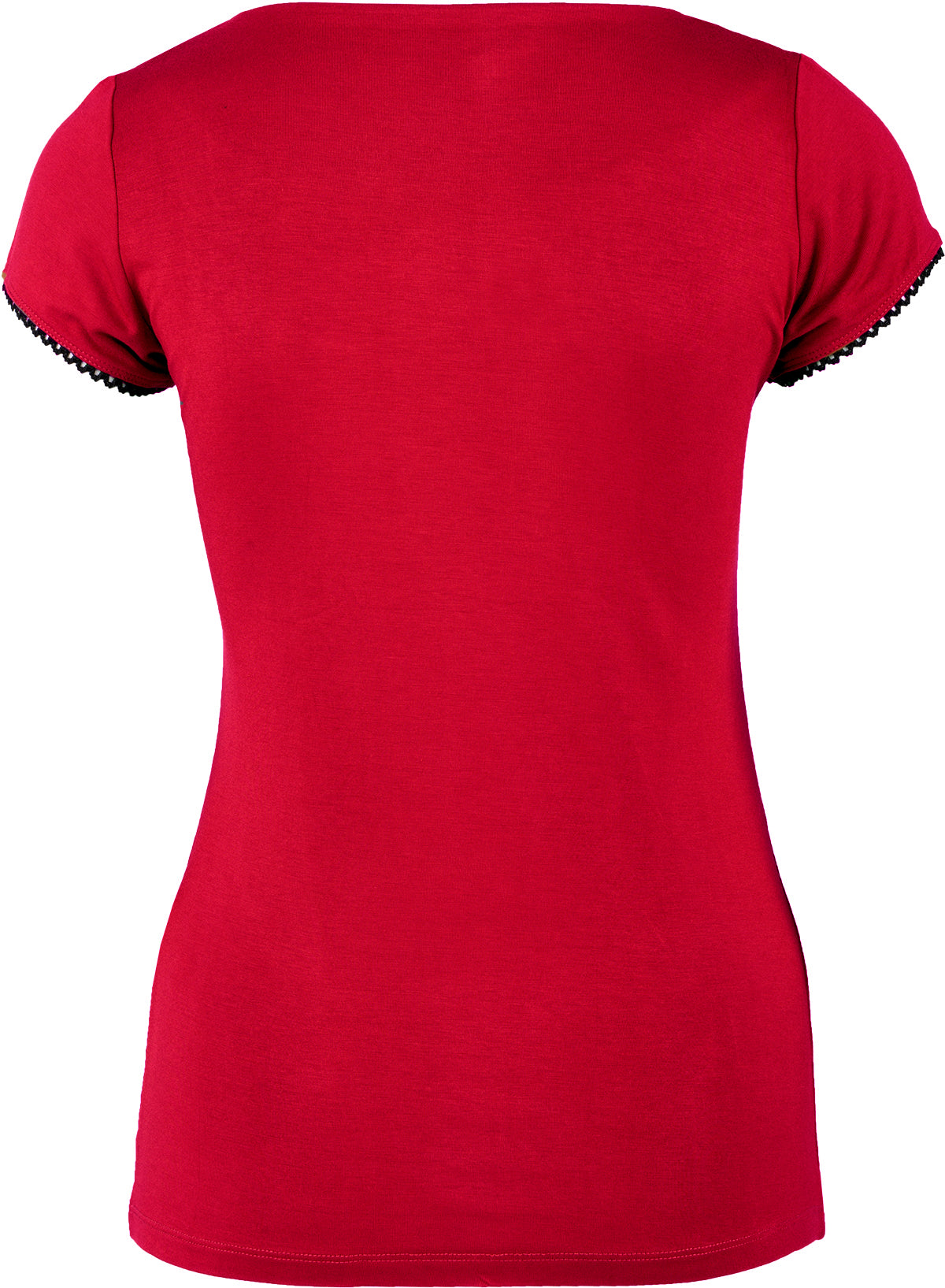 Kuestenluder_GINY_Vintage_PLAIN_Kurzarm_Basic_Oberteil_SHIRT_Kirschrot-4