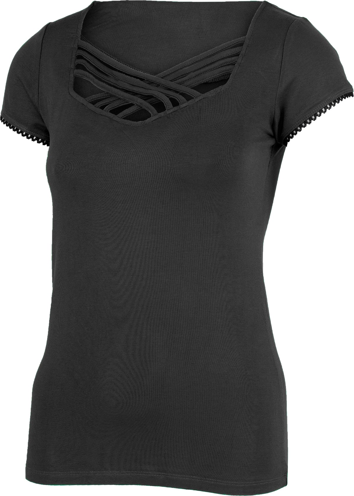 Kuestenluder_GINY_Vintage_PLAIN_Kurzarm_Basic_Oberteil_SHIRT_Schwarz-2
