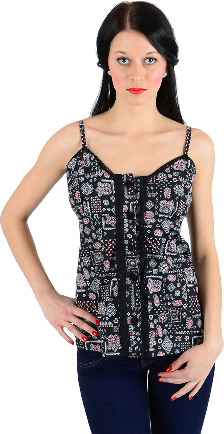 Kuestenluder_GRETCHEN_Paisley_Button_Retro_Traegertop_killer_kirsche