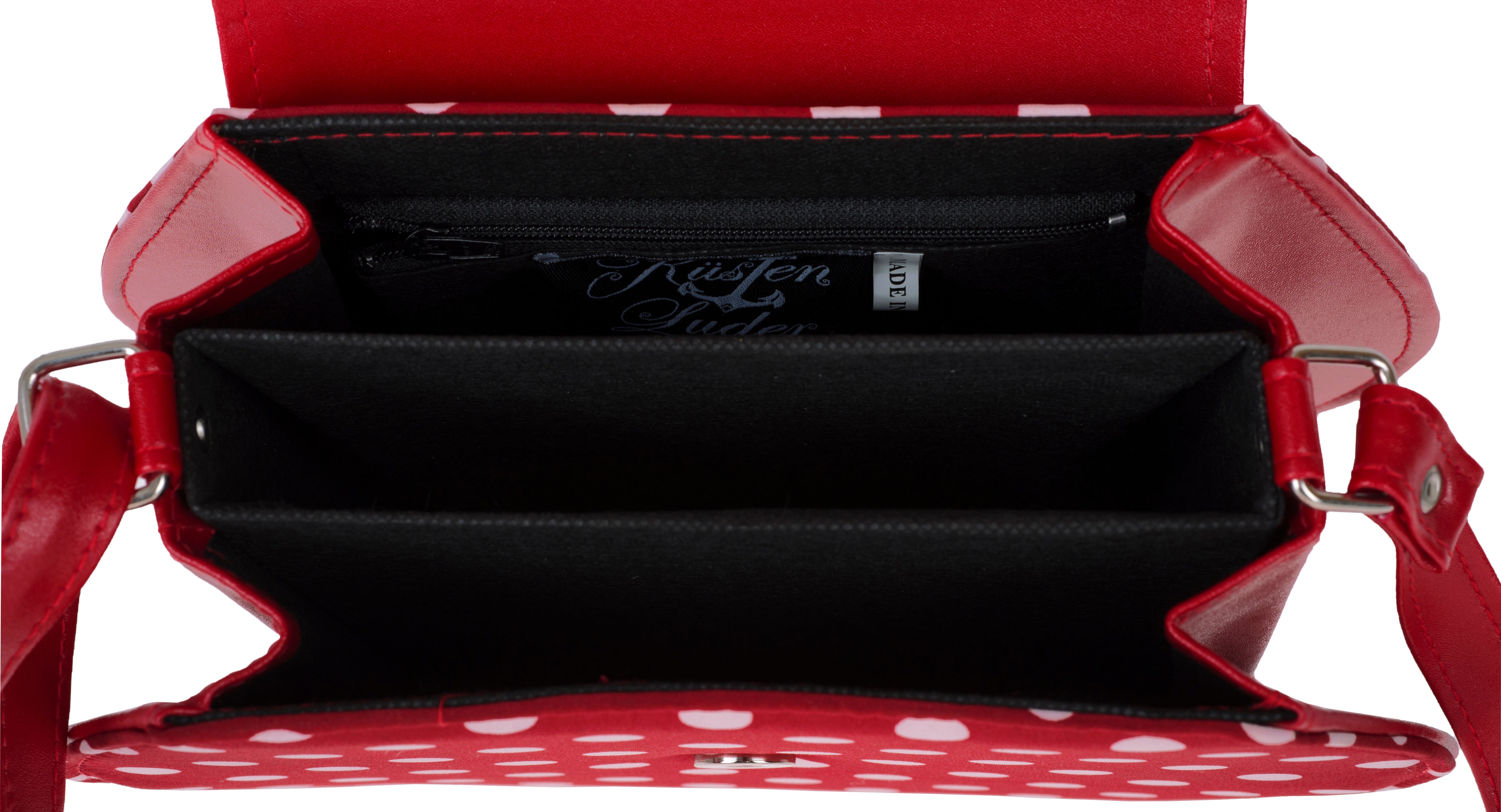 Kuestenluder_GWENNY_40s_Polka_Dot_Punkte_PERLEN_Pearl_Handtasche_Rot-5