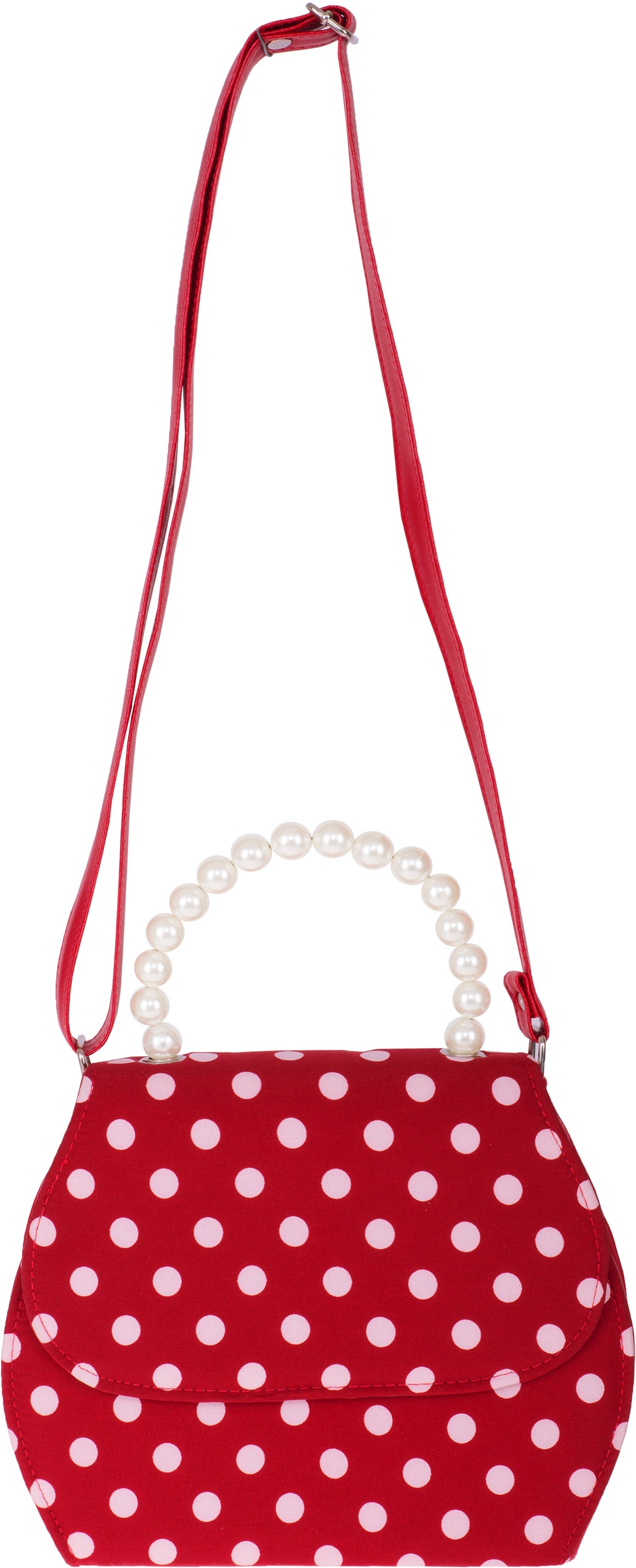 Kuestenluder_GWENNY_40s_Polka_Dot_Punkte_PERLEN_Pearl_Handtasche_Rot-6