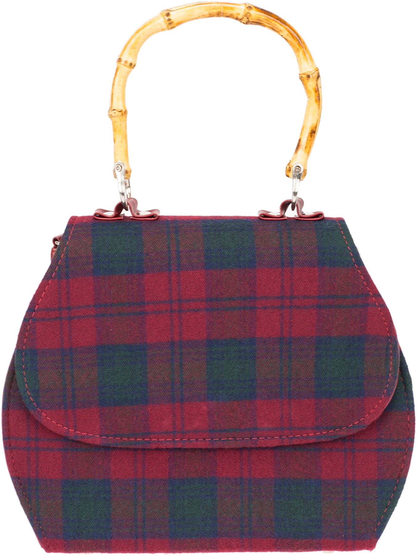 Kuestenluder_GWEN_40s_TIKI_Bambus_BAMBOO_Vintage_TARTAN_Karo_TASCHE_-_Rot_killer_kirscheP7oMiNGB7Kh2R