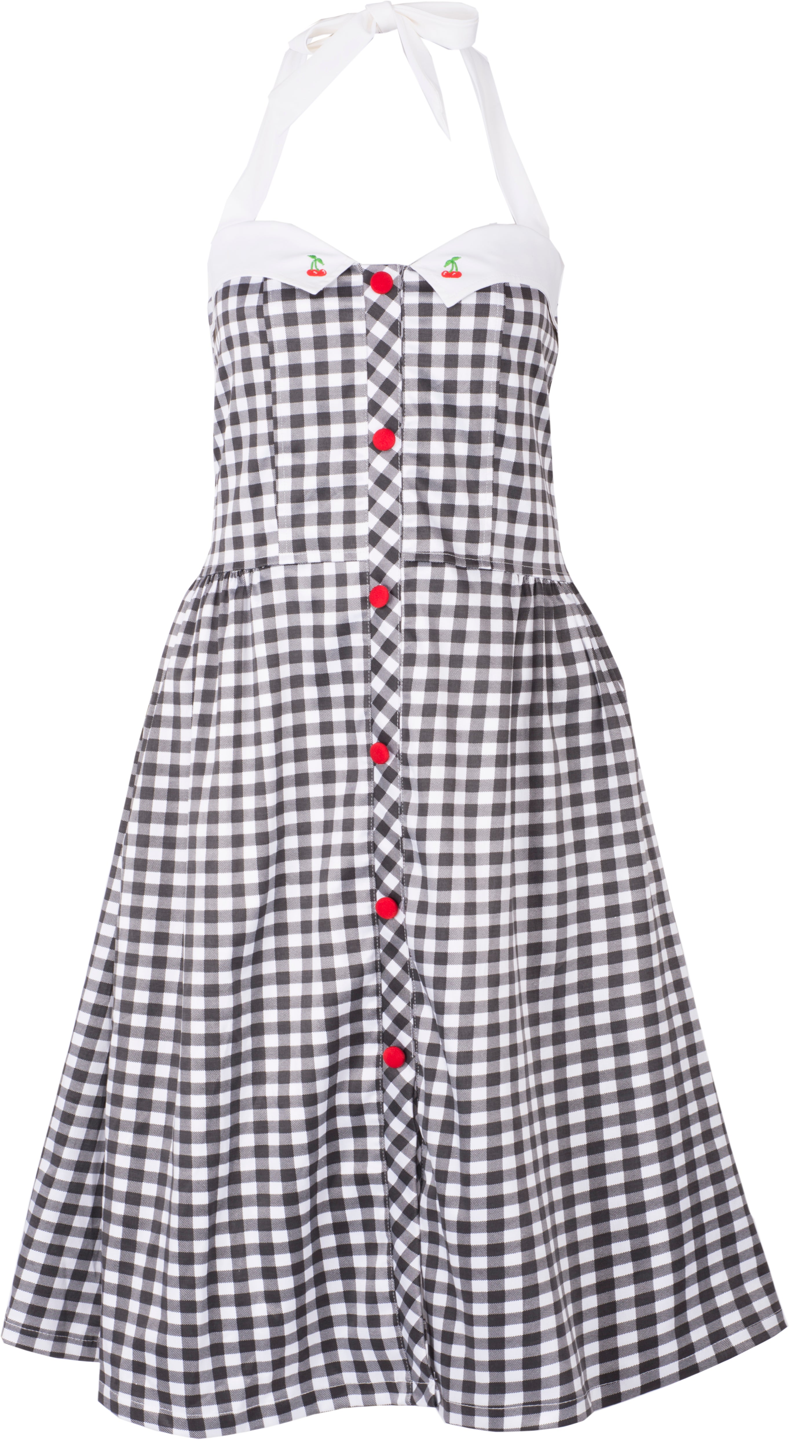 Kuestenluder_HAILIE_Pepita_Cherry_50s_Kirschen_Neckholder_SWING_DRESS_01uzwyZPQrV6Tih