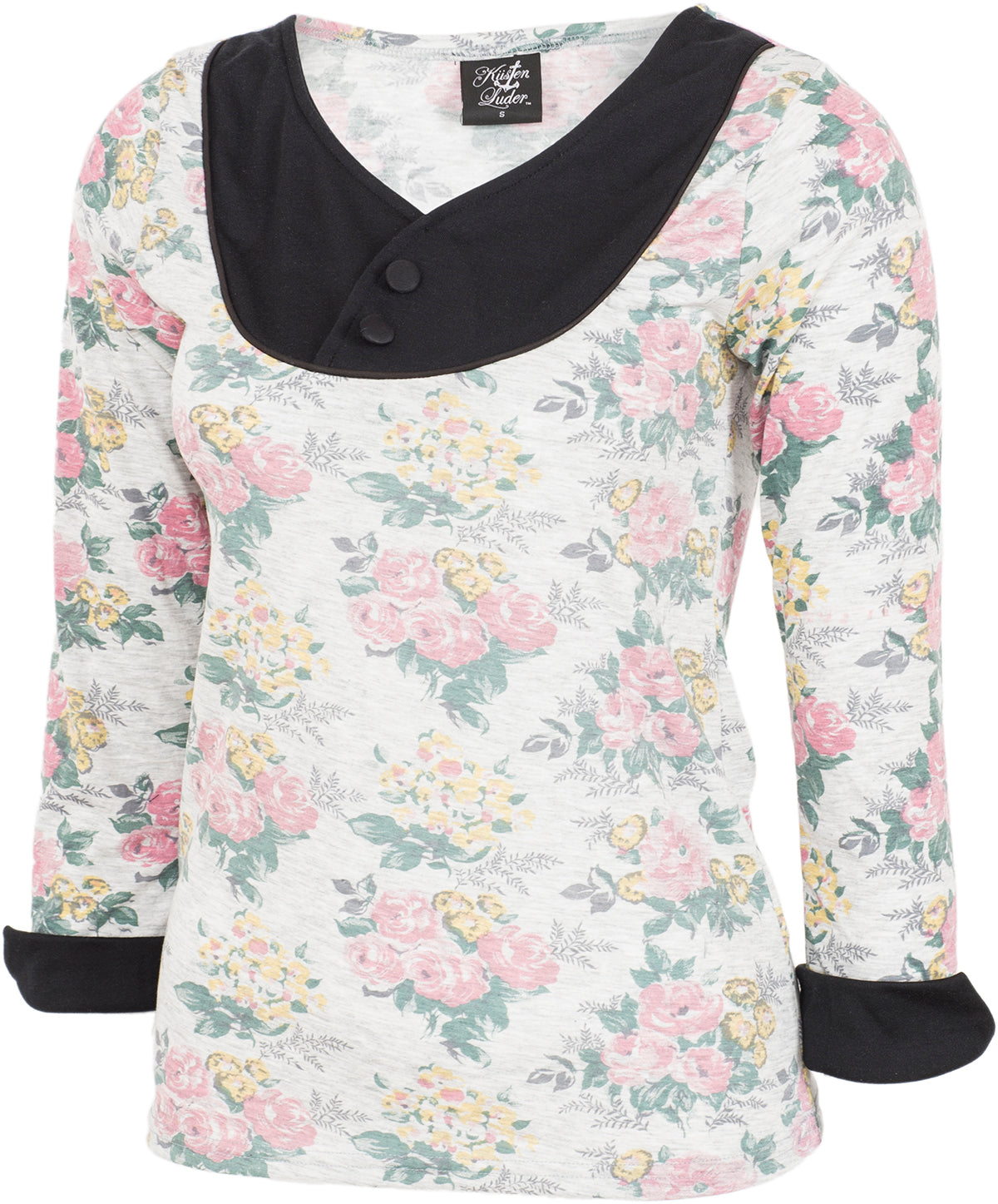 Kuestenluder_INGE_50s_FLORAL_Vintage_ROSE_78_Arm_SHIRT_Oberteil-3