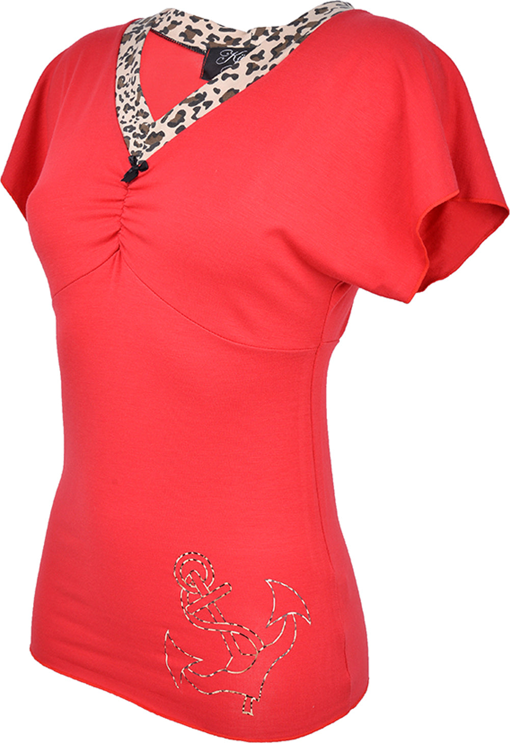 Kuestenluder_JAMIE_Leopard_LEO_Neck_Fluegelaermel_SHIRT_-_Rot_4HOTw9HmNxp9WS