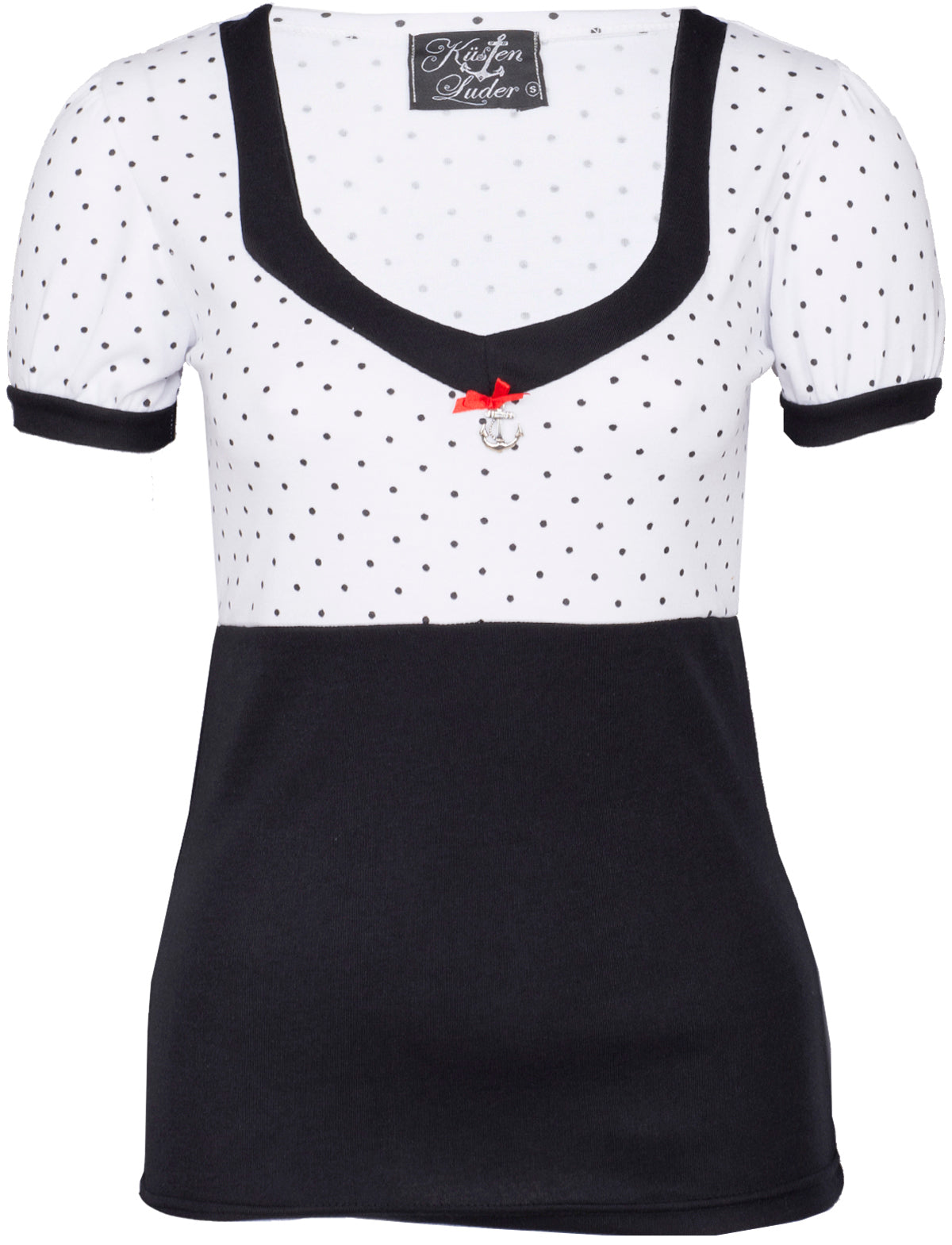 Kuestenluder_JANAE_Retro_Polka_Dots_Punkte_Anchor_Puff_Sleeve_SHIRT_-_WeisswQV20cZ4ALF3I