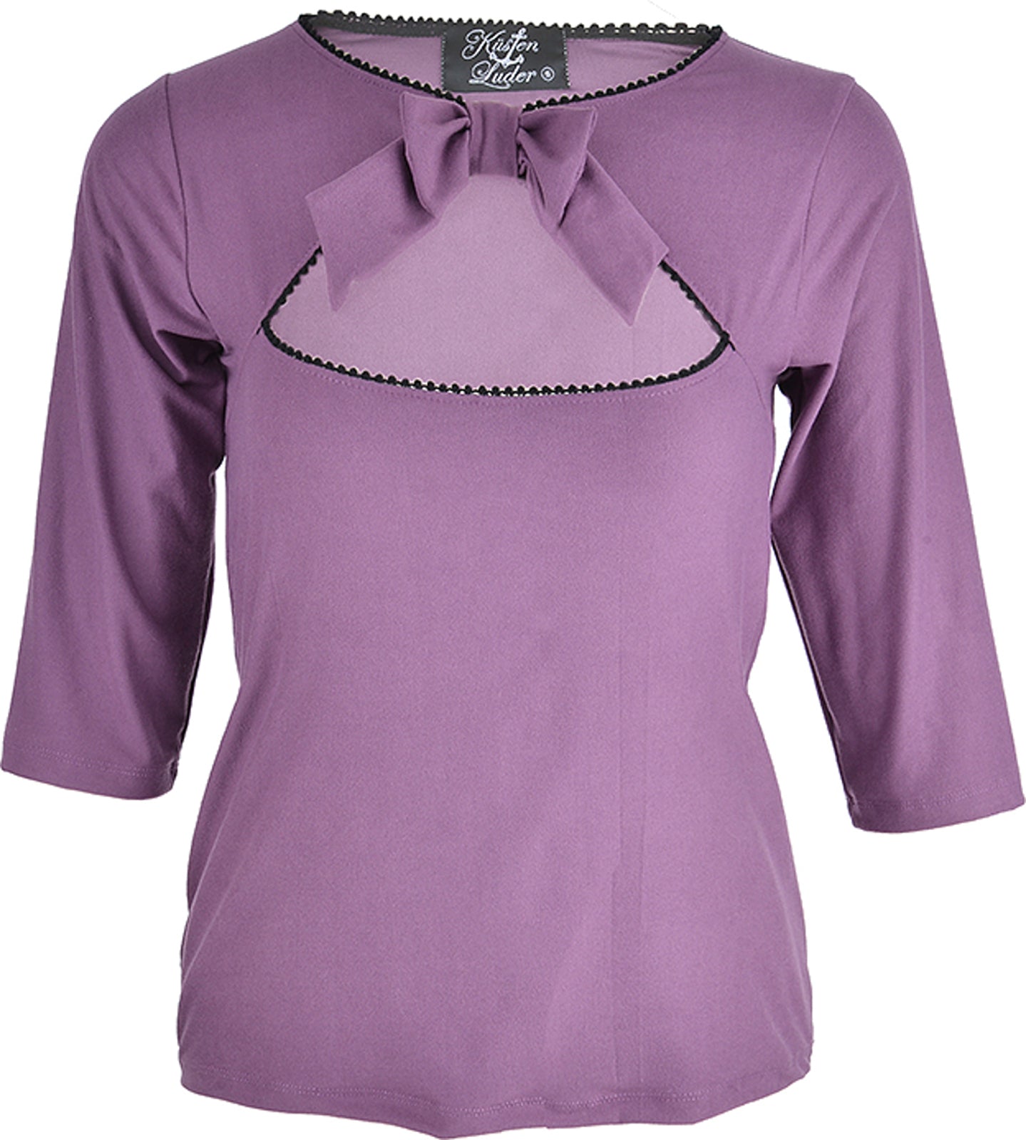 Kuestenluder_JILLIAN_50s_Bow_Pin_Up_Schleifen_SHIRT_-_Lila_killer_kirscheSvChSyEINraVK