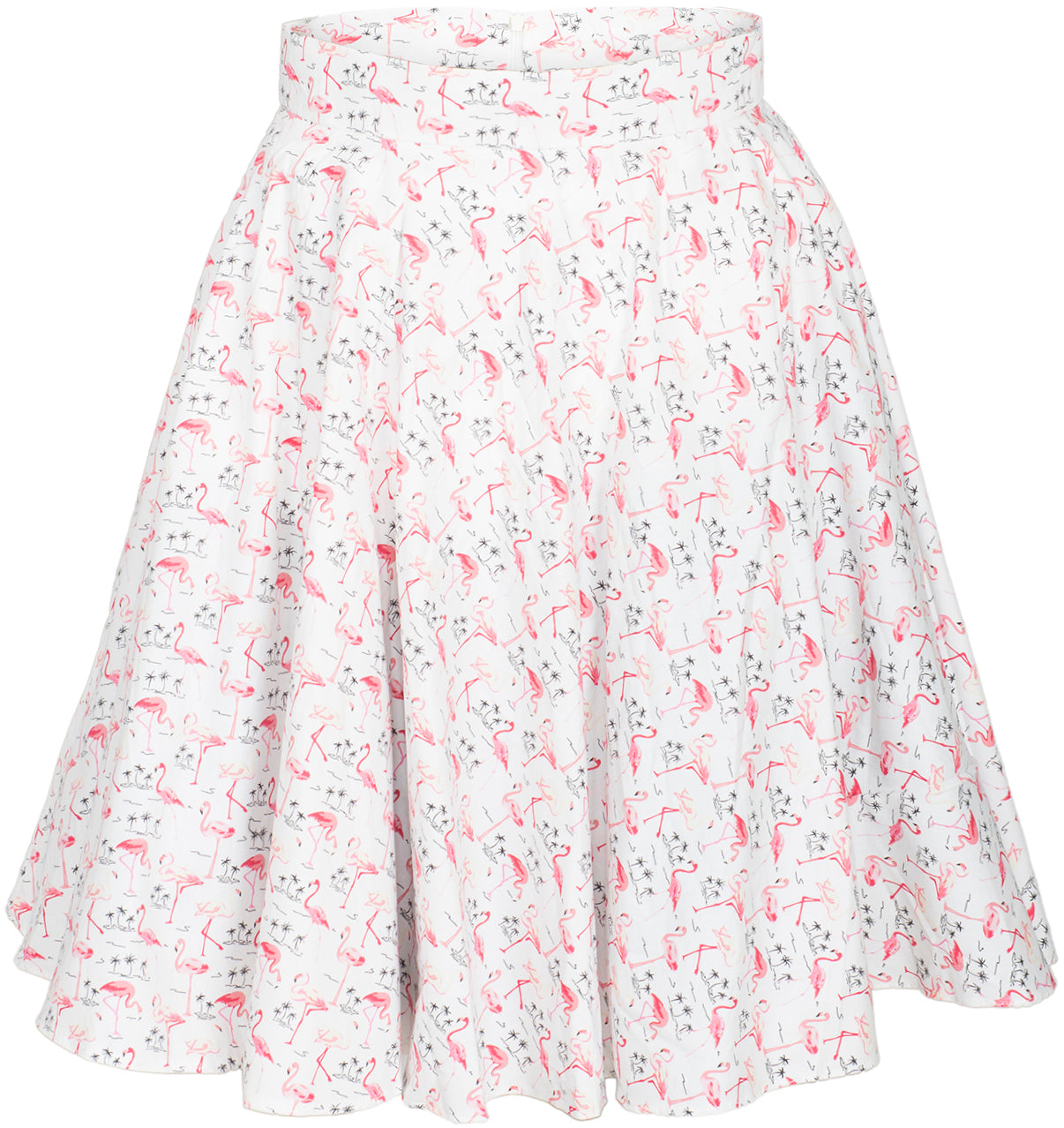 Kuestenluder_JOSIE_Tropical_FLAMINGO_Palmen_Pin_Up_Swing_Skirt_ROCK