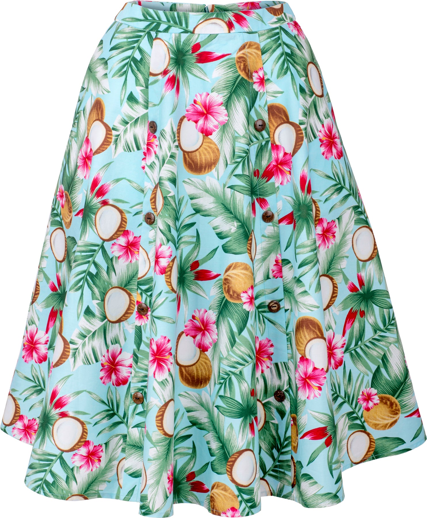 Kuestenluder_JULA_Coconut_KOKOSNUSS_Hibiskus_Skirt_SWING_ROCK_Blau_killer_kirsche