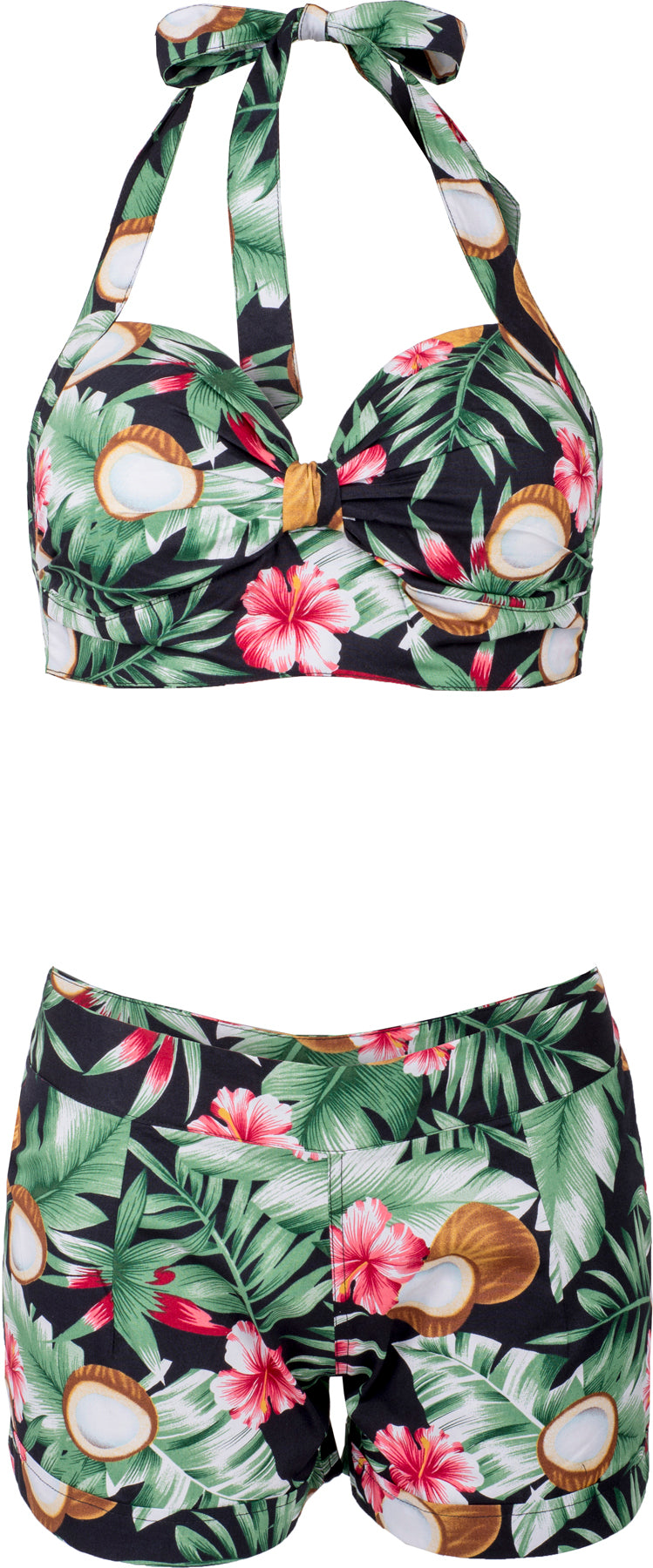 Kuestenluder_JULA_Tropical_COCONUT_Hibiskus_REPRO_BIKINI_Set_Schwarz_killer_kirsche