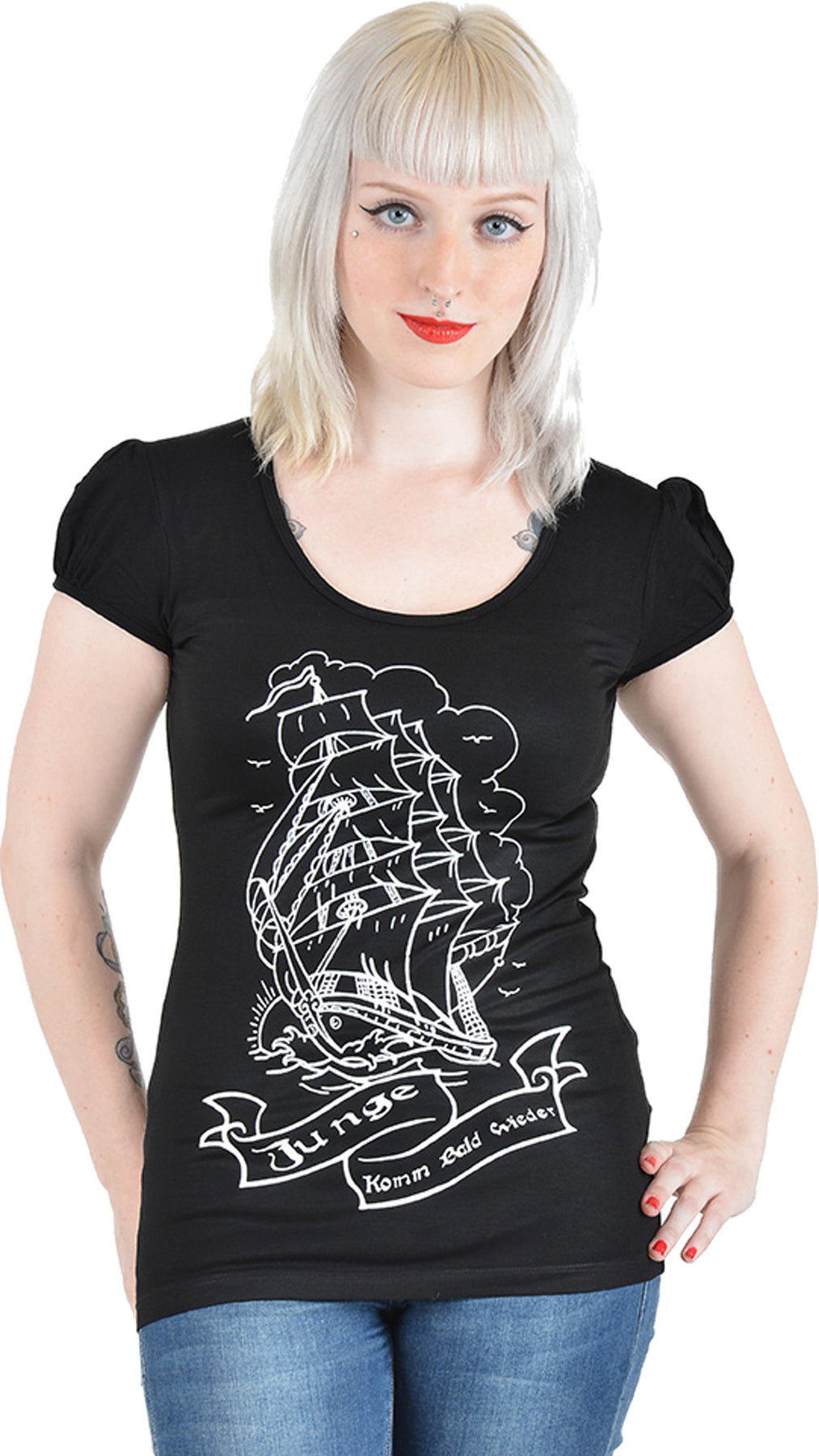 Kuestenluder_JUNGE_KOMM_BALD_WIEDER_Sailor_T-SHIRT_killer_kirsche