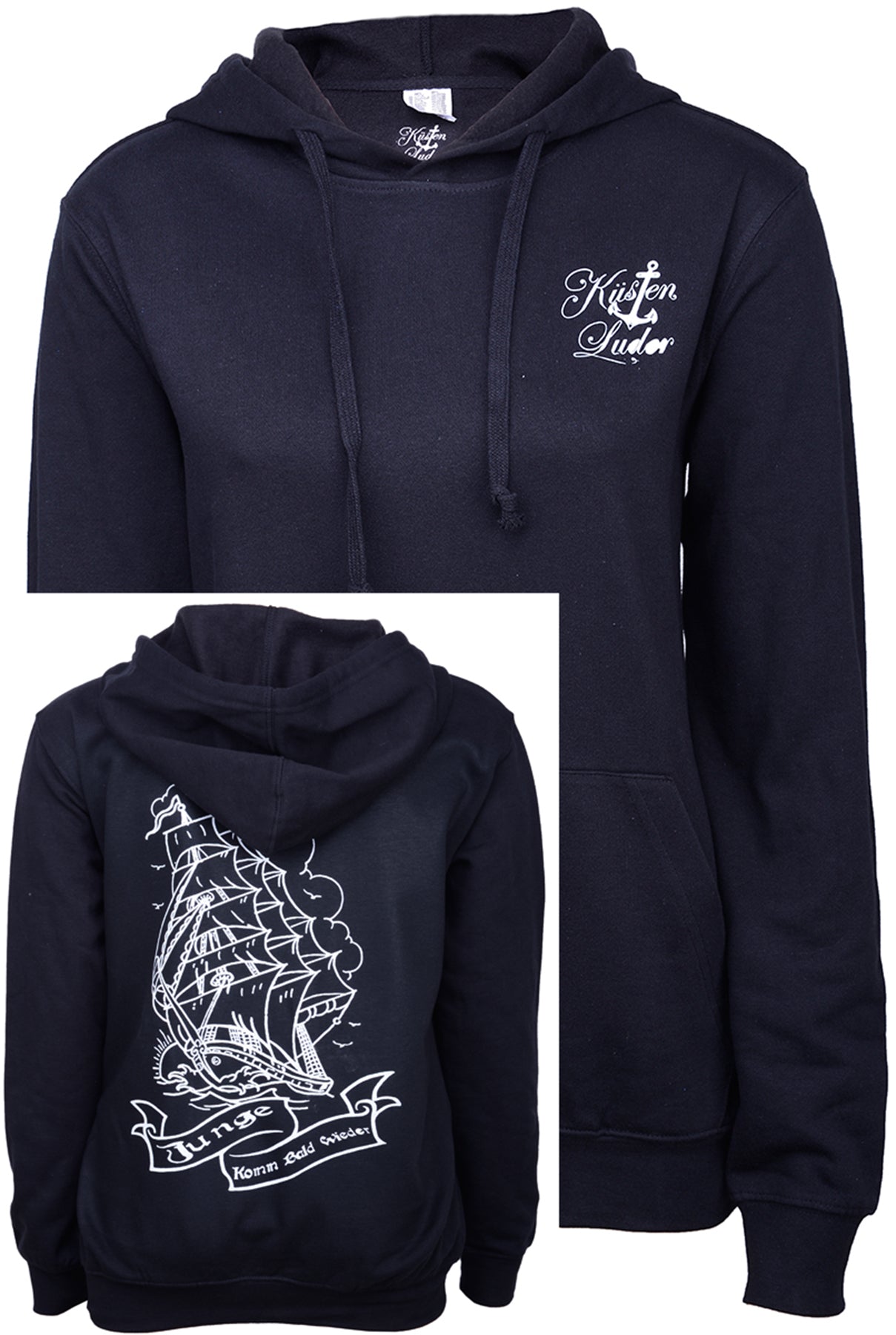 Kuestenluder_JUNGE_komm_bald_WIEDER_Sailor_Ship_HOODIE_Pulli_Unisex_killer_kirscheG5yoctEPamik8