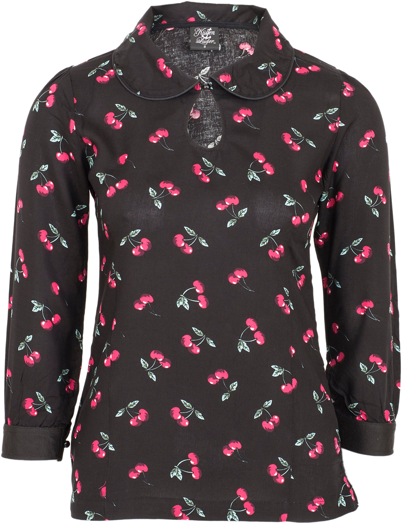 Kuestenluder_JUTTA_Vintage_50s_CHERRY_Kirschen_Retro_BLUSE_Oberteil_killer_kirsche