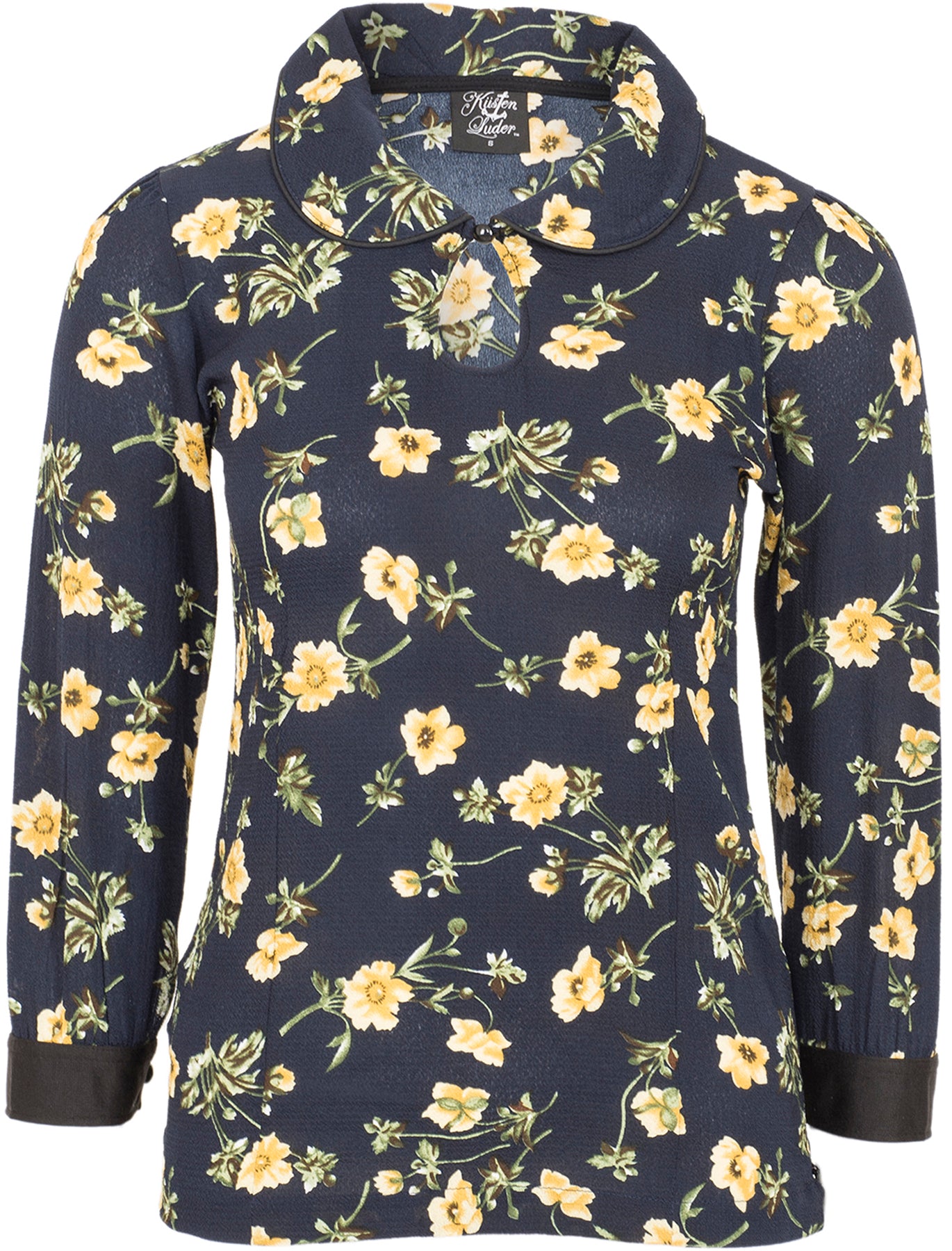 Kuestenluder_JUTTA_Vintage_50s_FLORAL_Hornpoppy_Flower_BLUSE_Oberteil_killer_kirsche