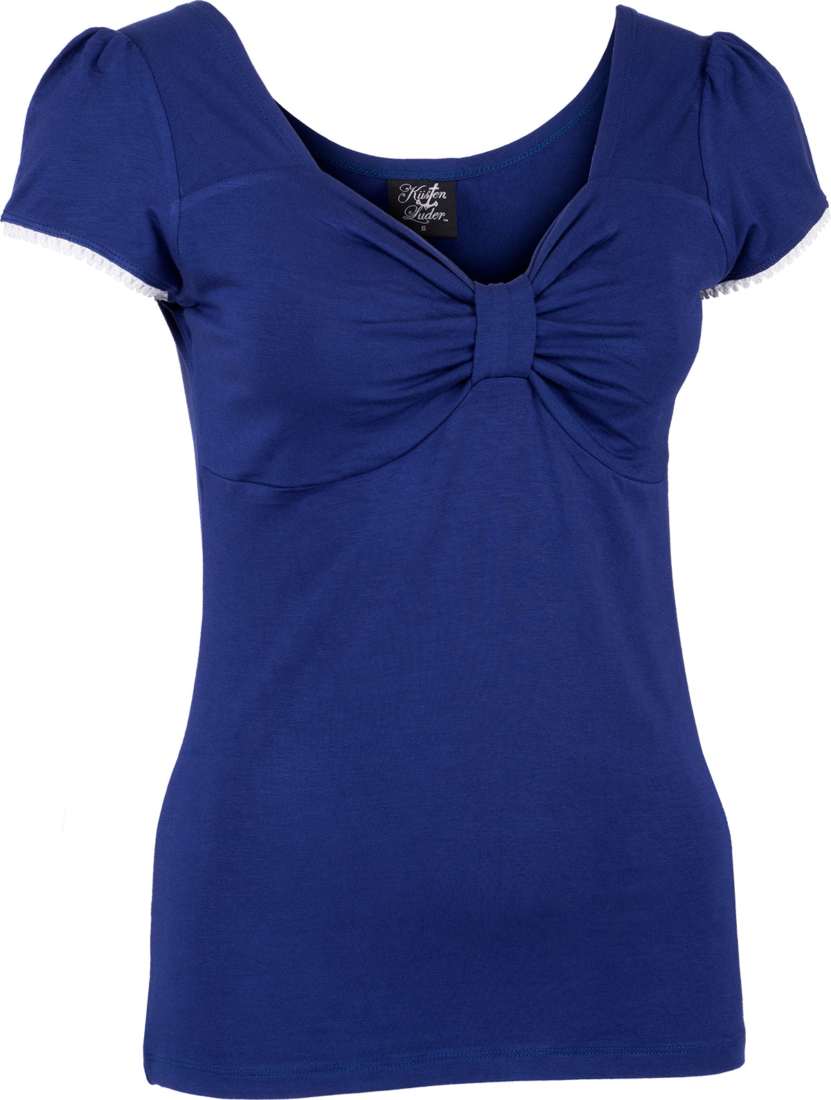 Kuestenluder_Jija_Vintage_PLAIN_Gathered_Kurzarm_Oberteil_SHIRT_Navyblau-3fxyMeL7C2Odwr